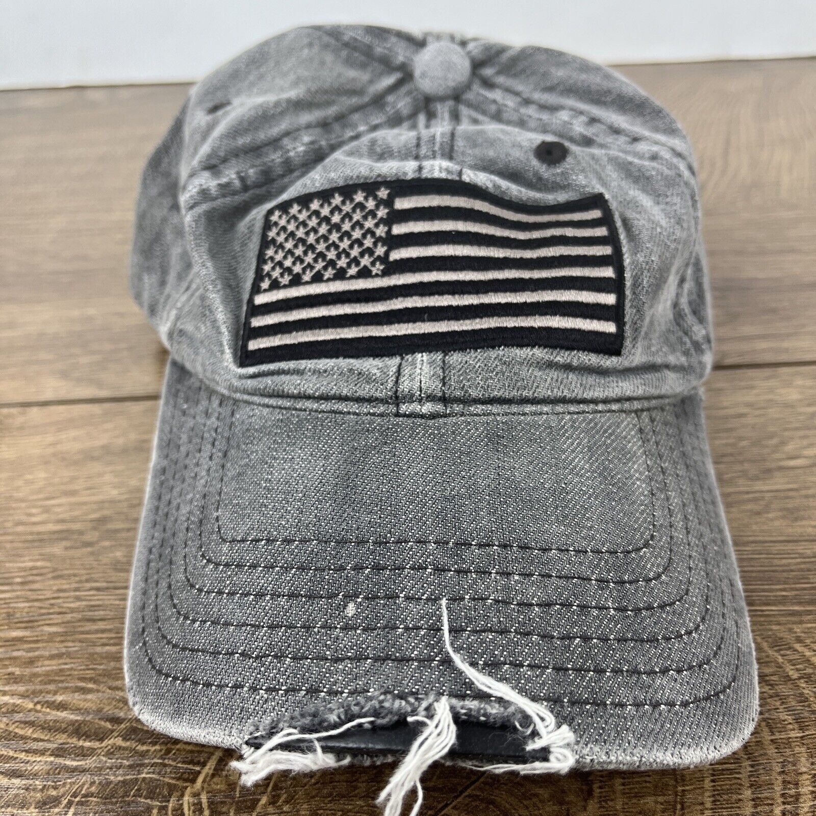 Other USA Flag Patch Hat USA Gray Hat Adjustable Adult Size Hat Ca Size ONE SIZE - 2 Thumbnail