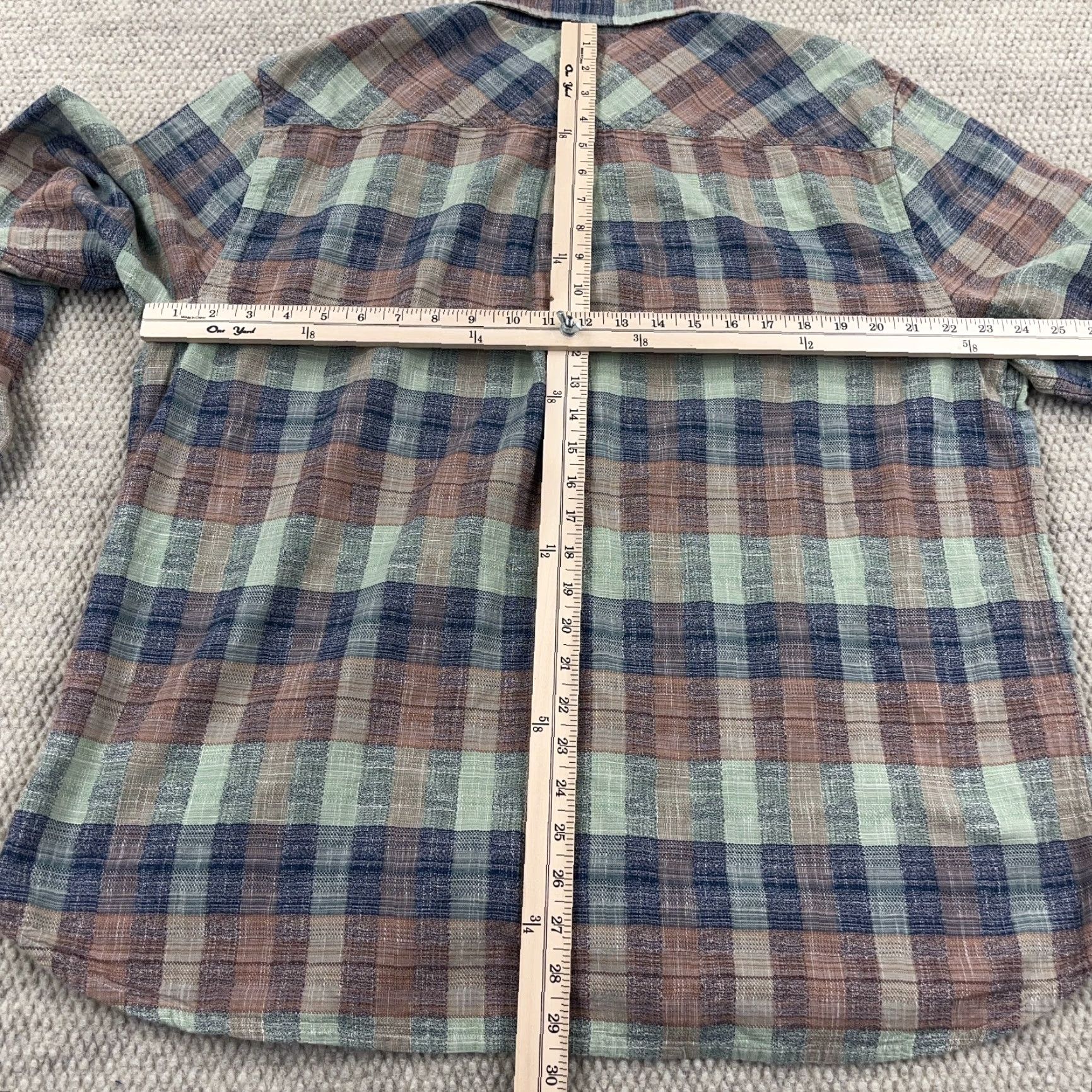 Carbon2Cobalt Carbon 2 Cobalt Shirt Men XL Multicolor Blue Green Striped Plaid Flannel Button-Up Size US XL / EU 56 / 4 - 6 Thumbnail