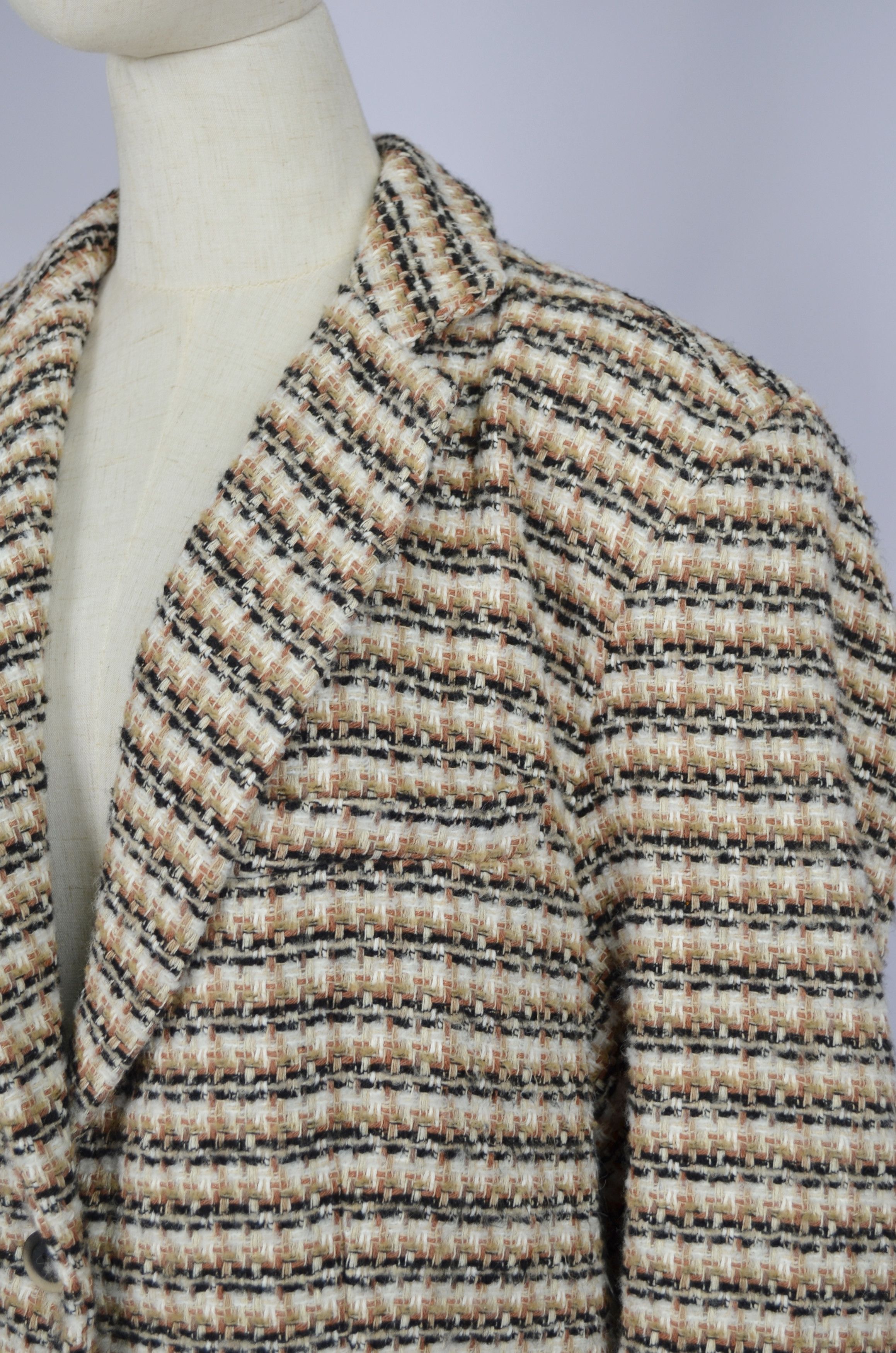 Designer Herzensangelegenheit Tweed Cotton Blazer Jacket Sz 42 XL Size XL / US 12-14 / IT 48-50 - 12 Thumbnail