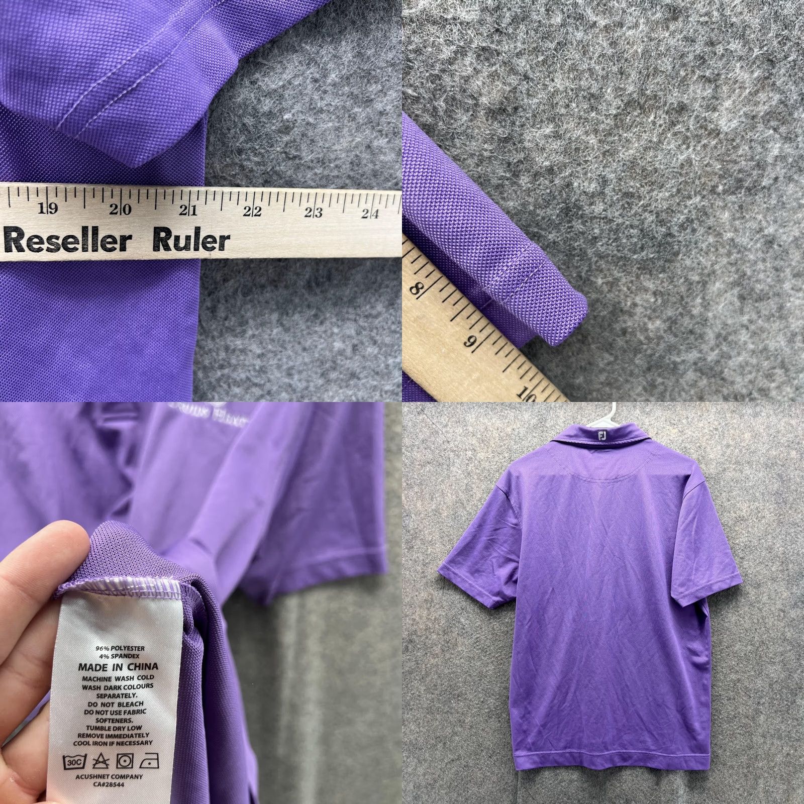 Footjoy FootJoy Polo Shirt Men L Purple Academy Solid Short Sleeve Button Collared Blended Polyester Golf Shirt Size US L / EU 52-54 / 3 - 8 Thumbnail