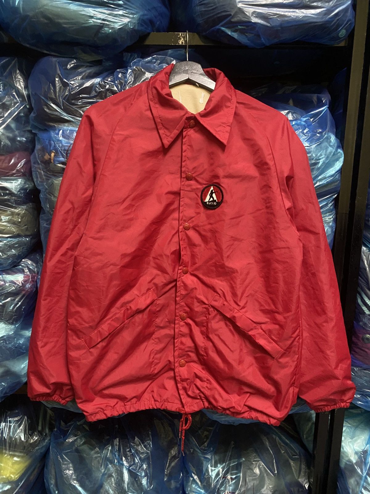 Vintage Vintage Red EUCLID Nylon Coach Jacket with Crab Snap Buttons Size US M / EU 48-50 / 2 - 1 Thumbnail