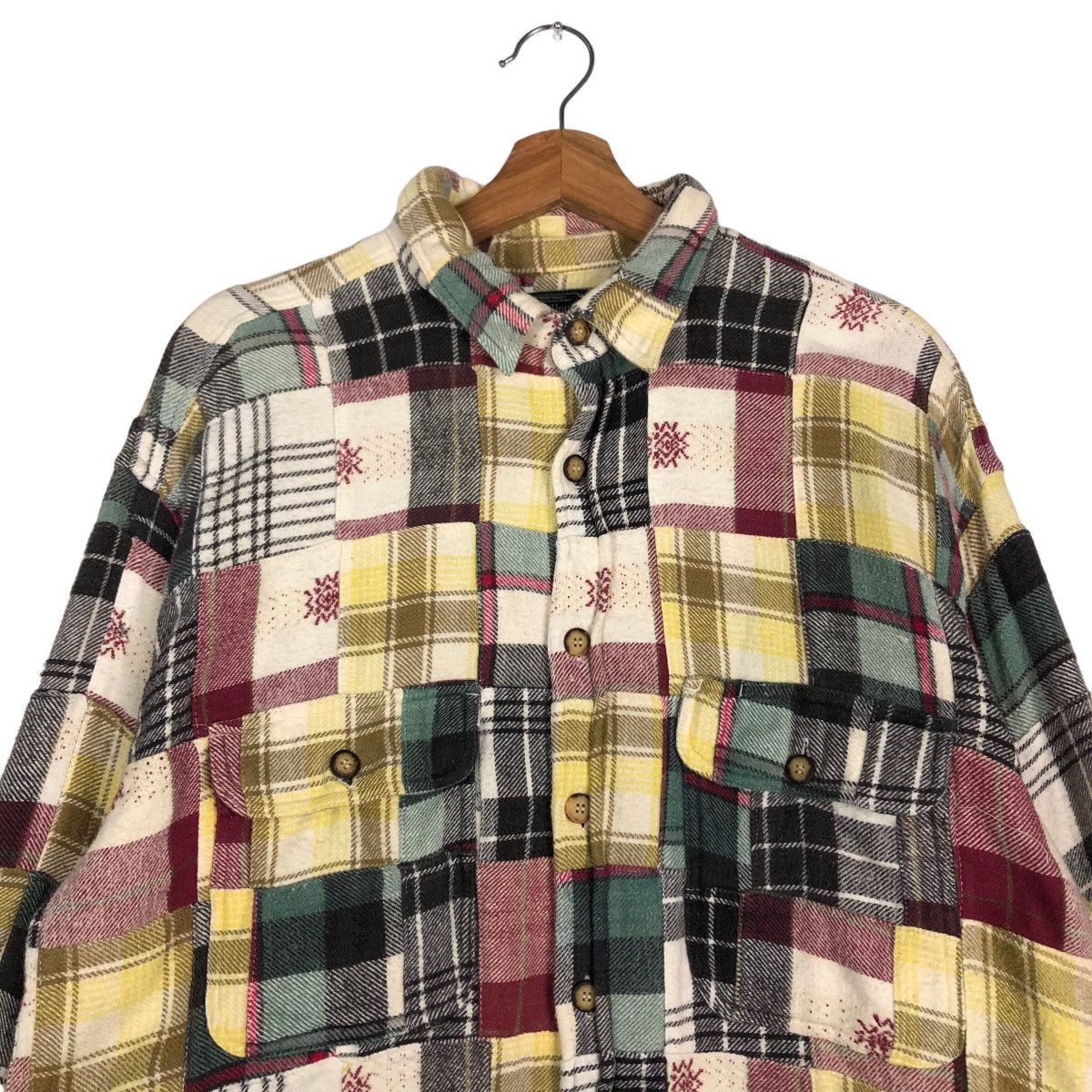 Flannel 🔥Vtg Flannel Jacket Patchwork Design Kearney House Japan Size US L / EU 52-54 / 3 - 3 Thumbnail