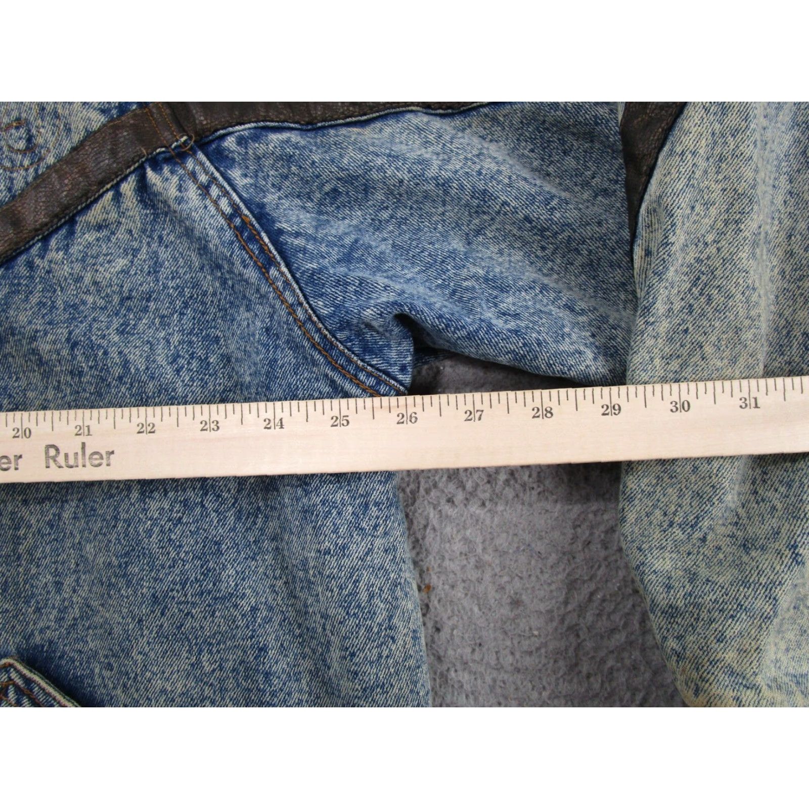 Vintage VINTAGE Current Seen Blue Denim Western Plaid Jacket Women 20W Mid-Length 3/4 Sleeve Button Lined Pockets Knit? Size 3XL / US 20-22 - 6 Thumbnail