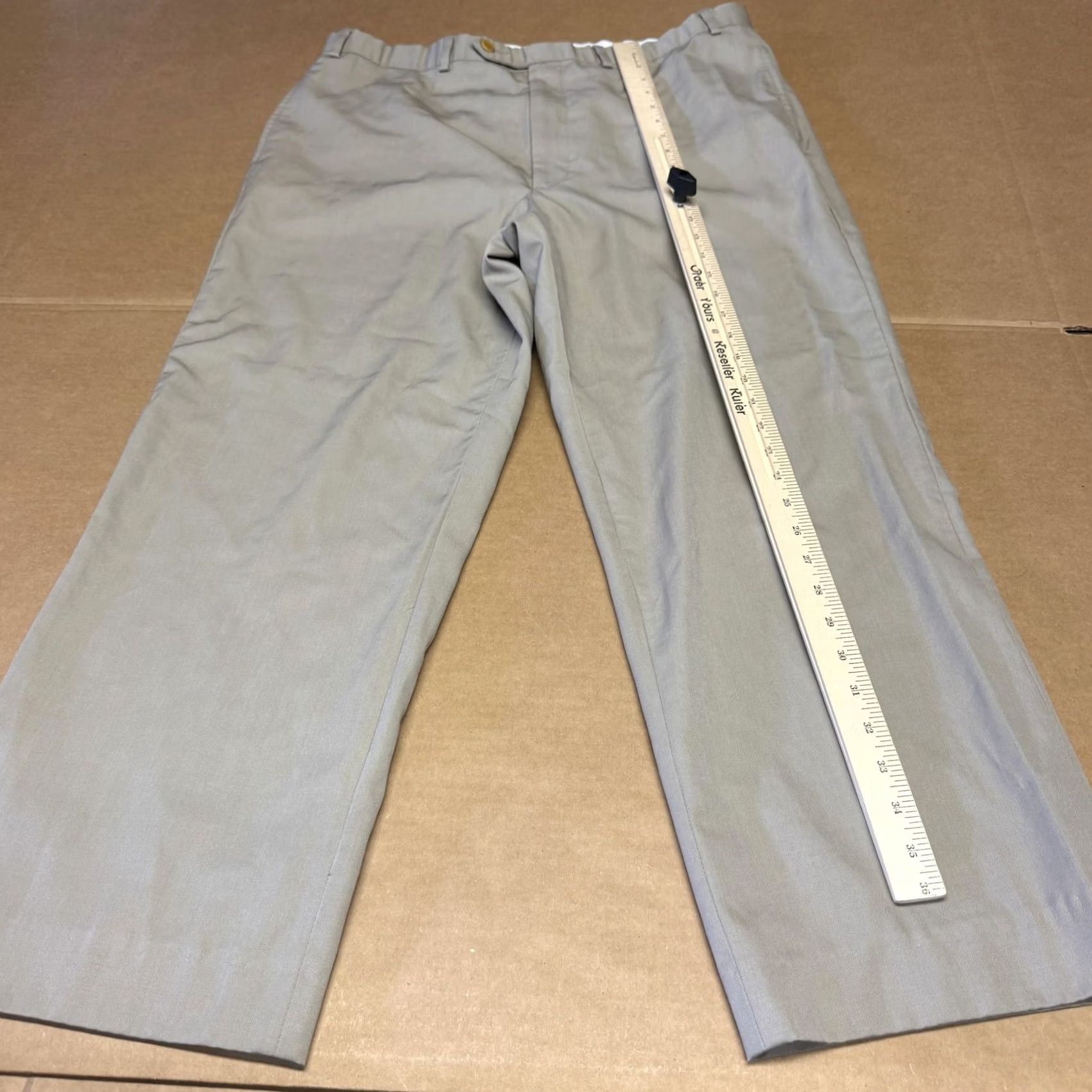Brooks Brothers Brooks Brothers 346 Madison Fit Flat Front Dress Pants Mens 40x28 Gray Wool Straight Leg Bandless Size US 40 / EU 56 - 4 Thumbnail