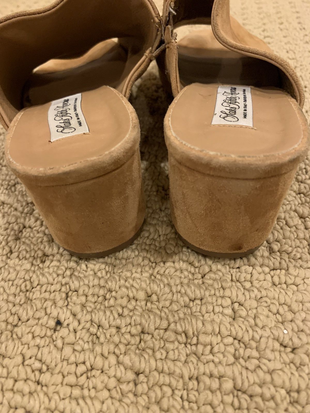 Saks Fifth Avenue Made in Italy Leather Platform Sandals Size 6 Size US 6 / IT 36 - 4 Thumbnail