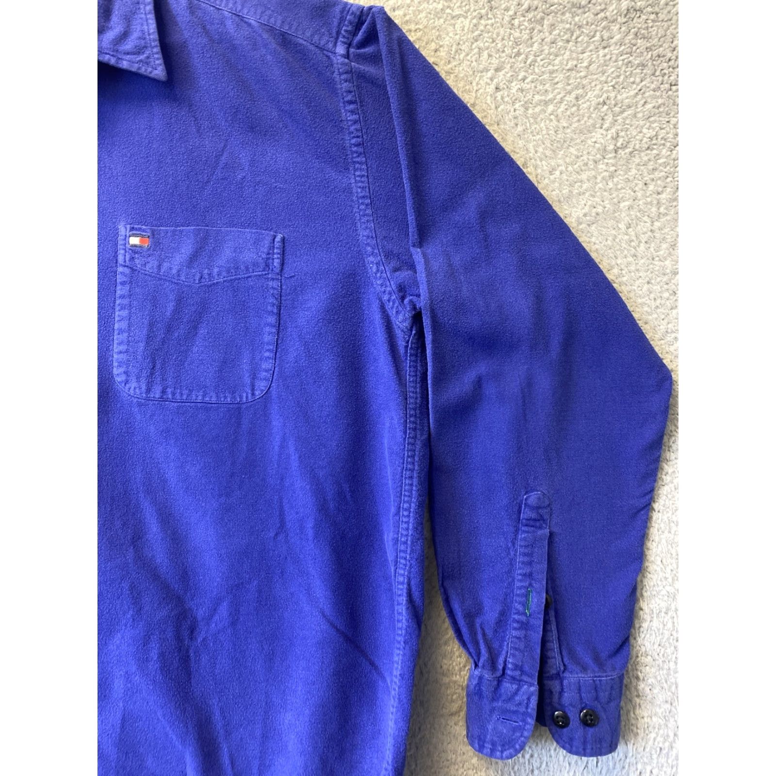 Tommy Hilfiger VINTAGE Tommy Hilfiger Men’s Shirt XL Casual Long Sleeve Cotton Royal Blue 90s Pockets Size US XL / EU 56 / 4 - 2 Thumbnail