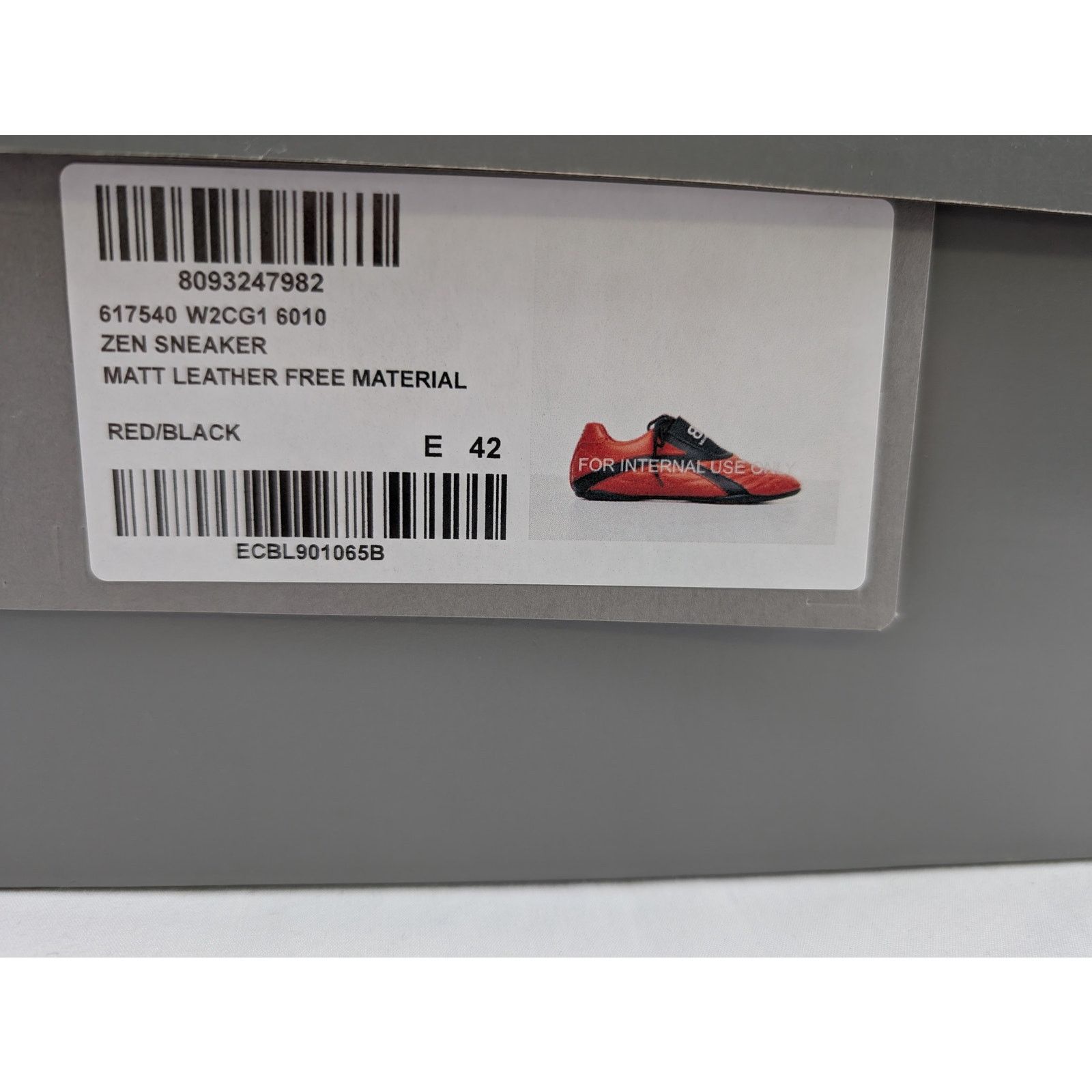 Balenciaga o1rshd1 Matt Leather Free Material Zen Sneaker in Red/Black Size US 9 / EU 42 - 24 Thumbnail
