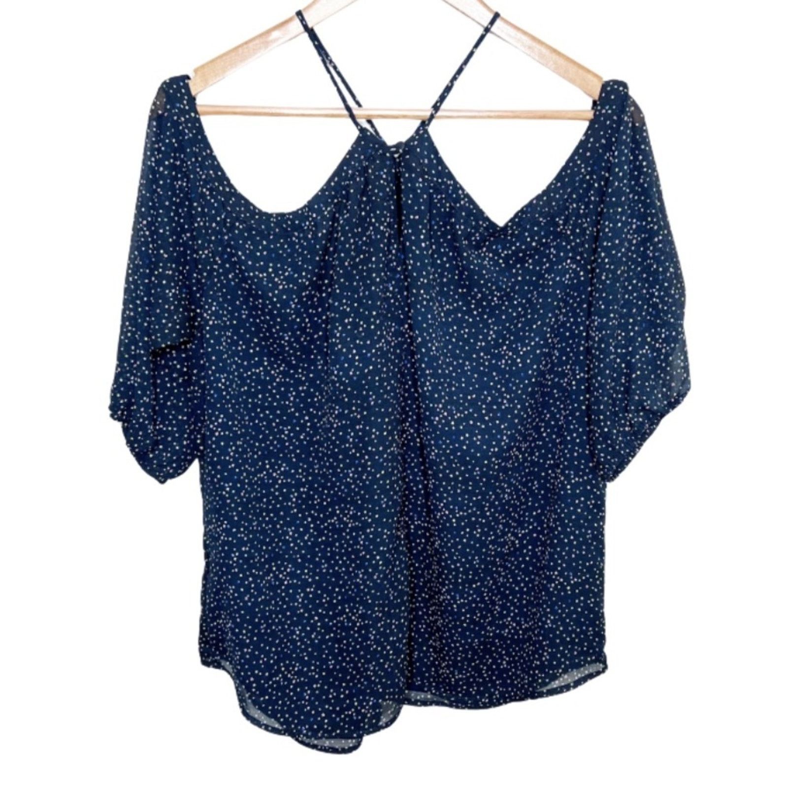 Other New with Tags Papermoon Women's Lidia Polka Dot Navy Blouse Size M / US 6-8 / IT 42-44 - 12 Thumbnail