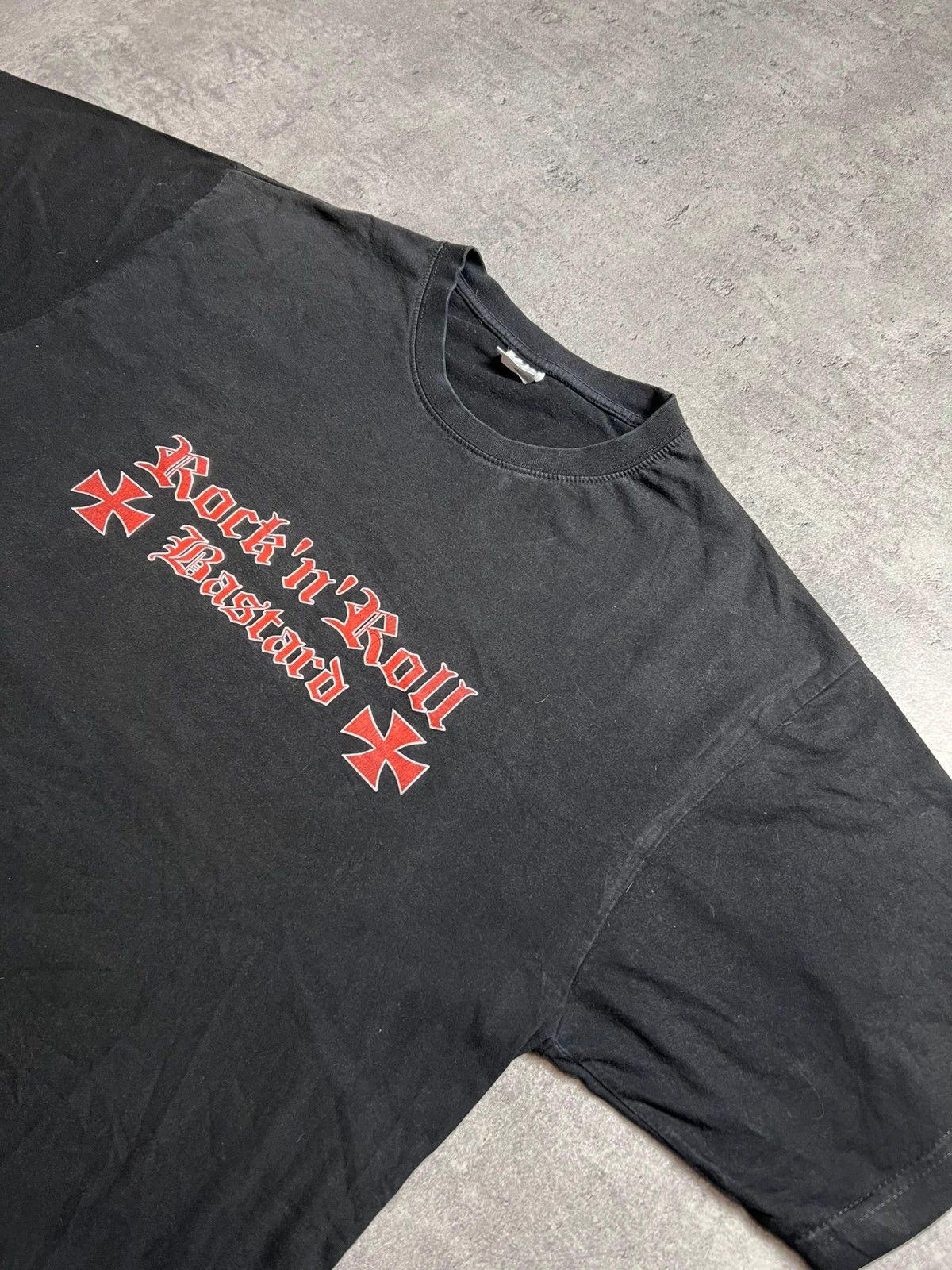 Vintage rock n roll gothic font bastard tshirt