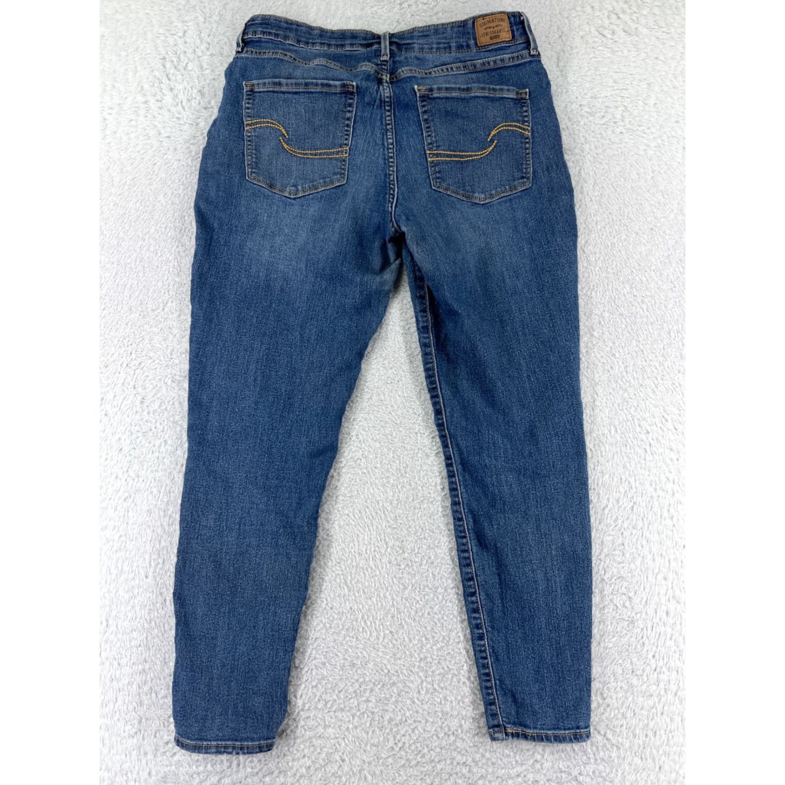Levi's Levi's Women's Tapered Leg Denim Jeans 30 Blue Stretch Distressed Mid Rise Cotton Size 30" / US 8 / IT 44 - 2 Thumbnail