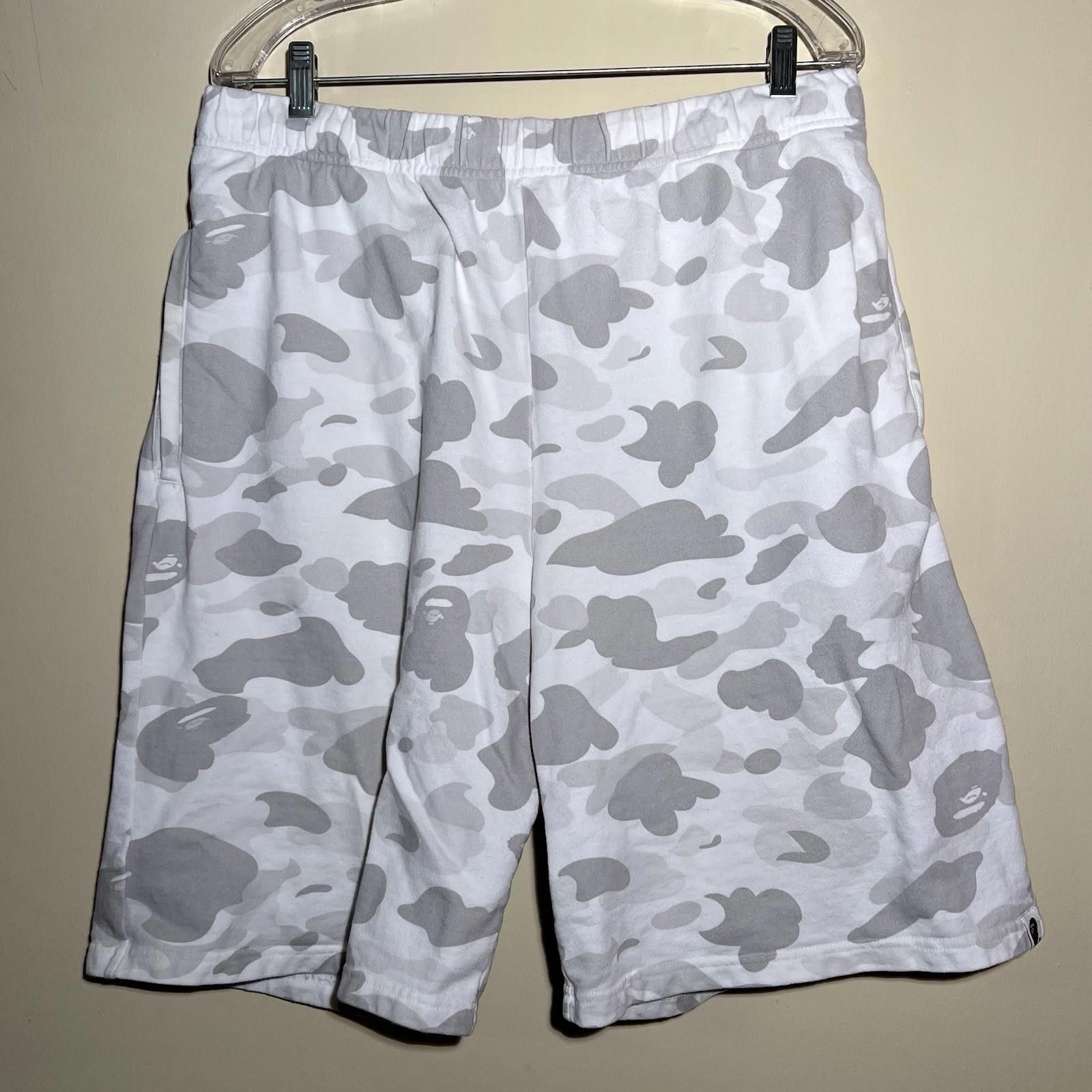 A Bathing Ape BAPE White Camo Sweat Shorts XL