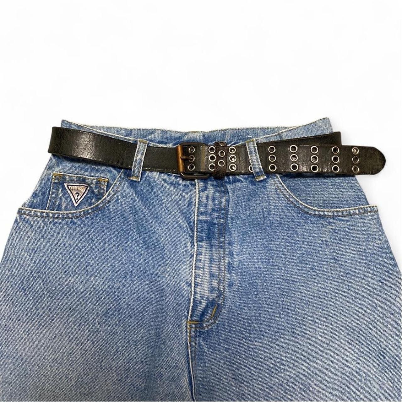 Other Vintage black and silver multi hole studed leather belt Size 32 - 1 Thumbnail