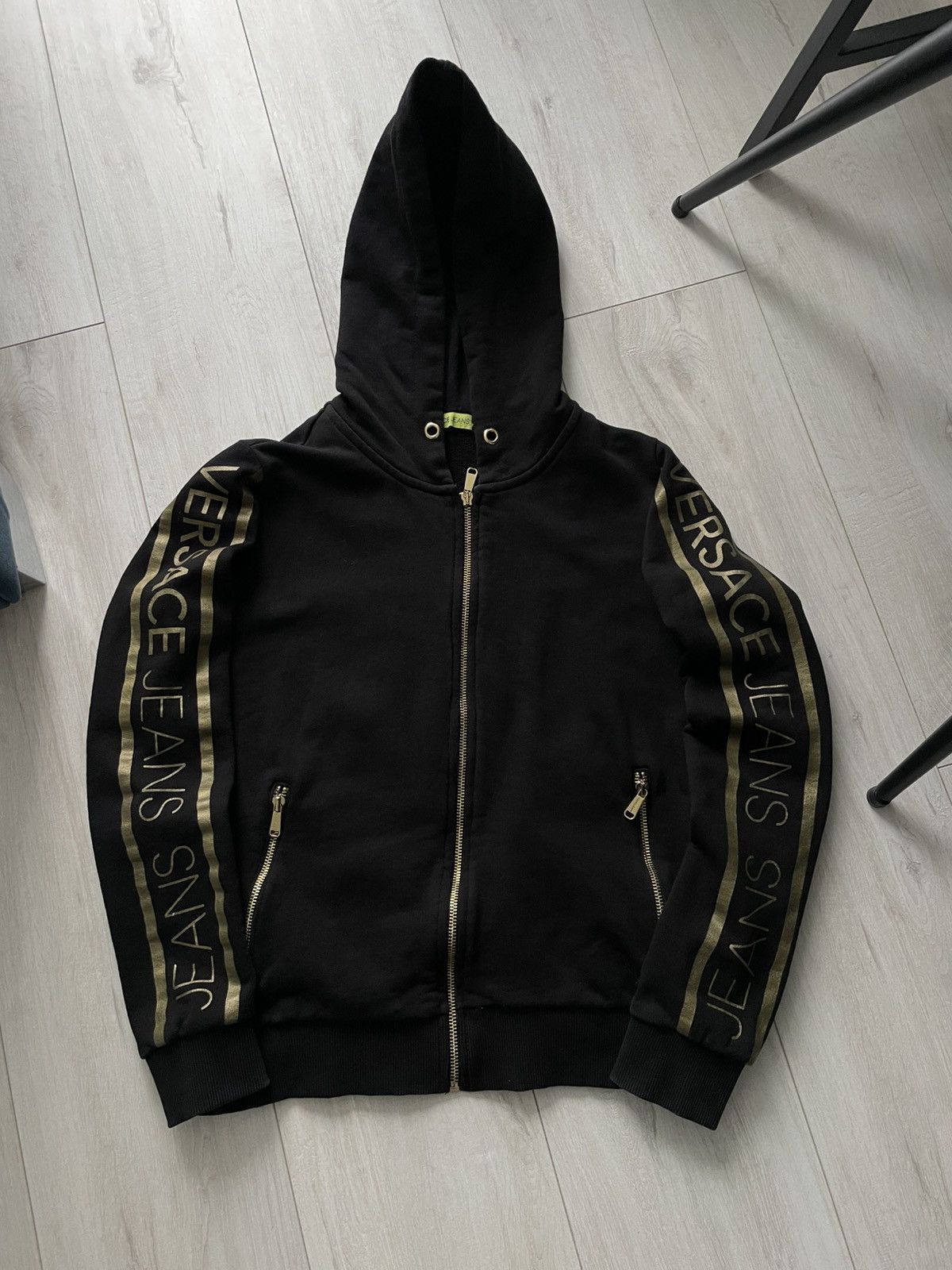 Versace Jeans Couture Versace Jeans Luxury Zip Hoodie Gold Lampas Logo RARE Size US XS / EU 42 / 0 - 1 Thumbnail