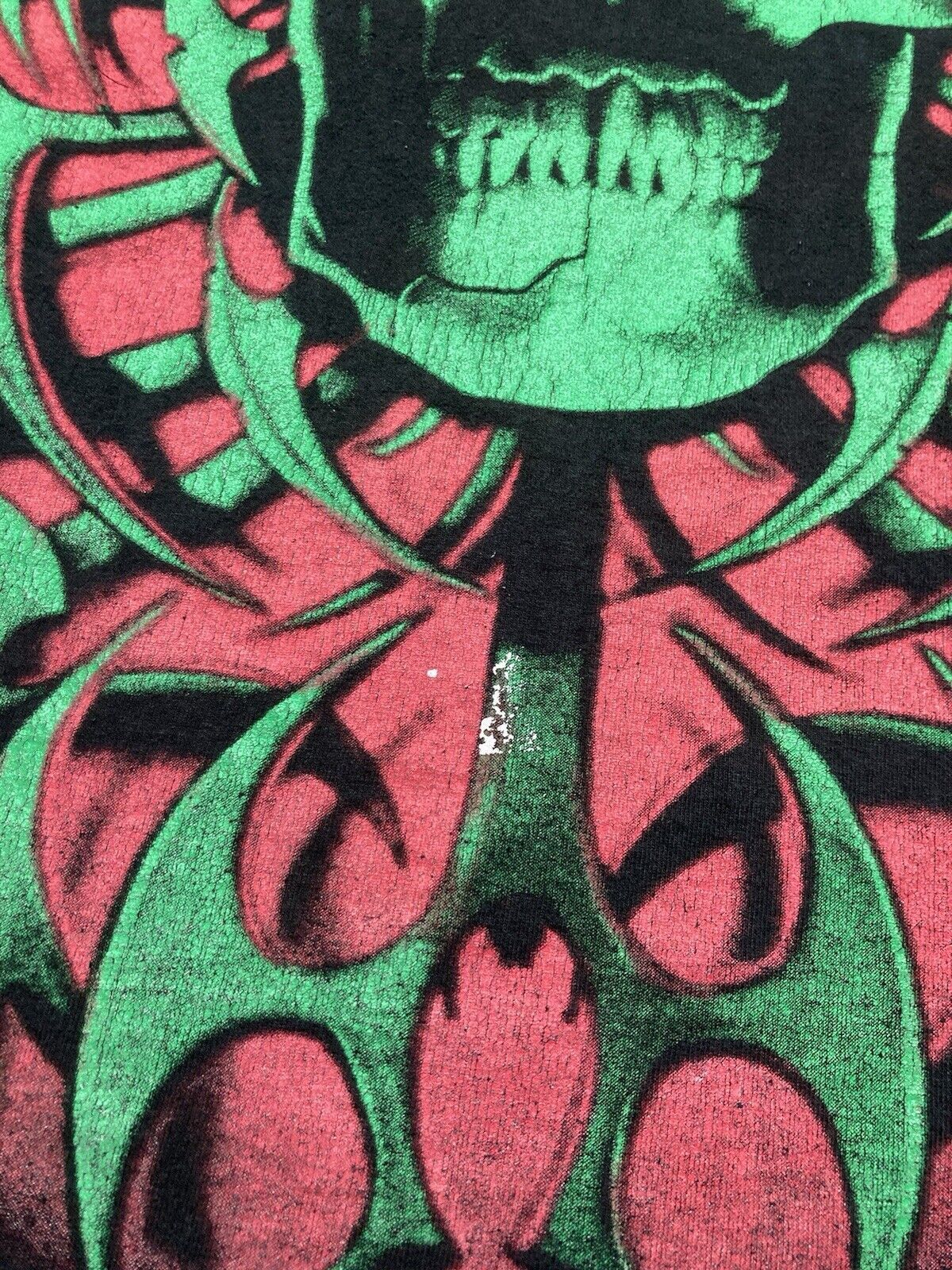 Vintage VTG 90s t shirt skull tribal grunge double sided skater XXL Size US XXL / EU 58 / 5 - 10 Thumbnail