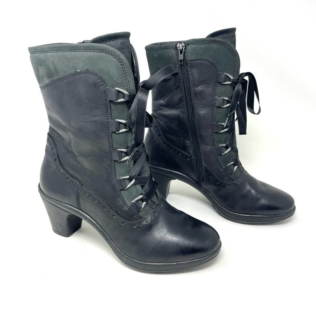 JOSEF SEIBAL Josef Seibel Vivien Black Leather Victorian Boots Size 37 Size US 7 / IT 37 - 2 Thumbnail