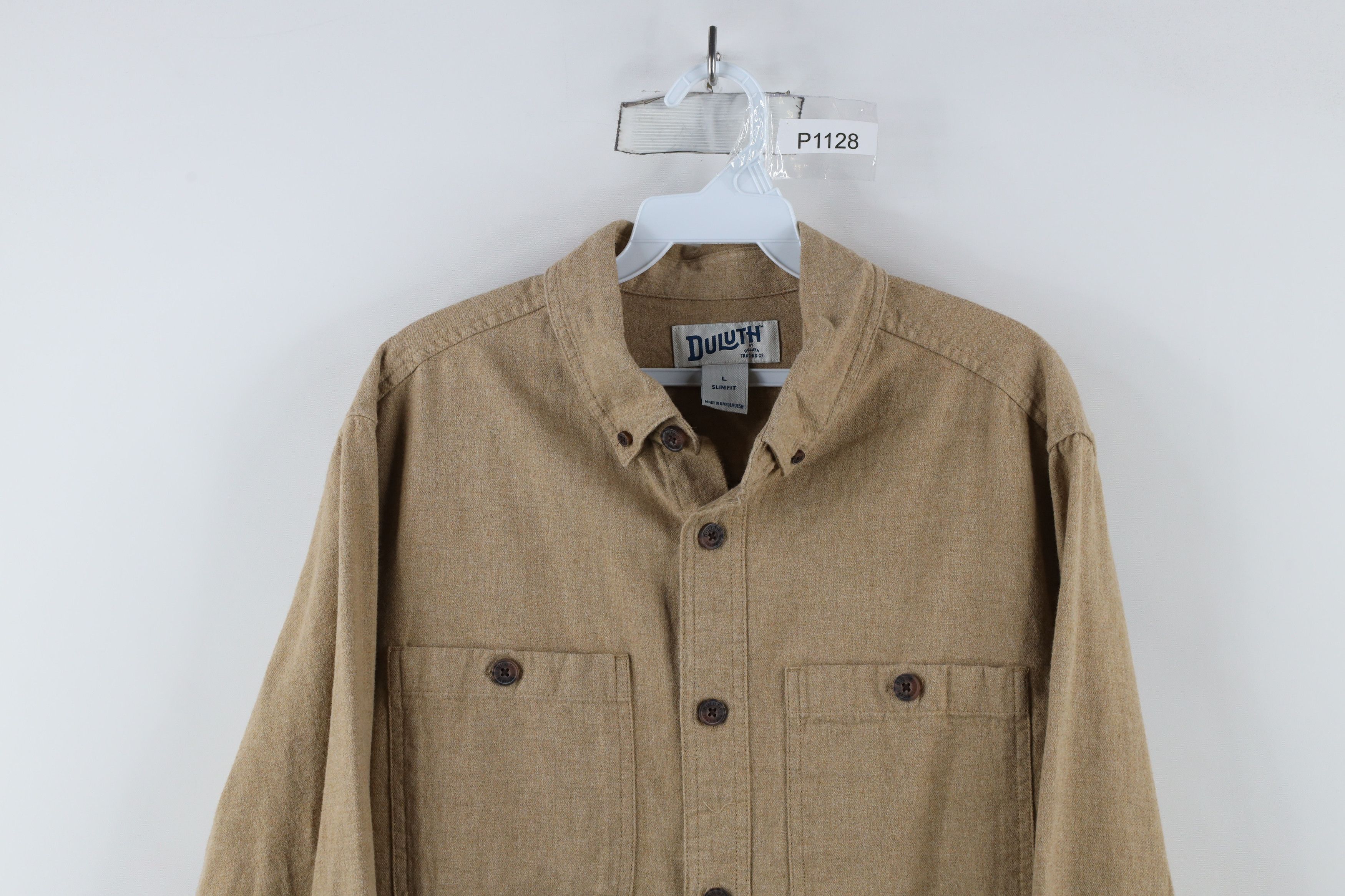 Duluth Trading Company × Vintage Duluth Trading Co Flannel Collared Button Down Shirt Beige Size US L / EU 52-54 / 3 - 2 Thumbnail