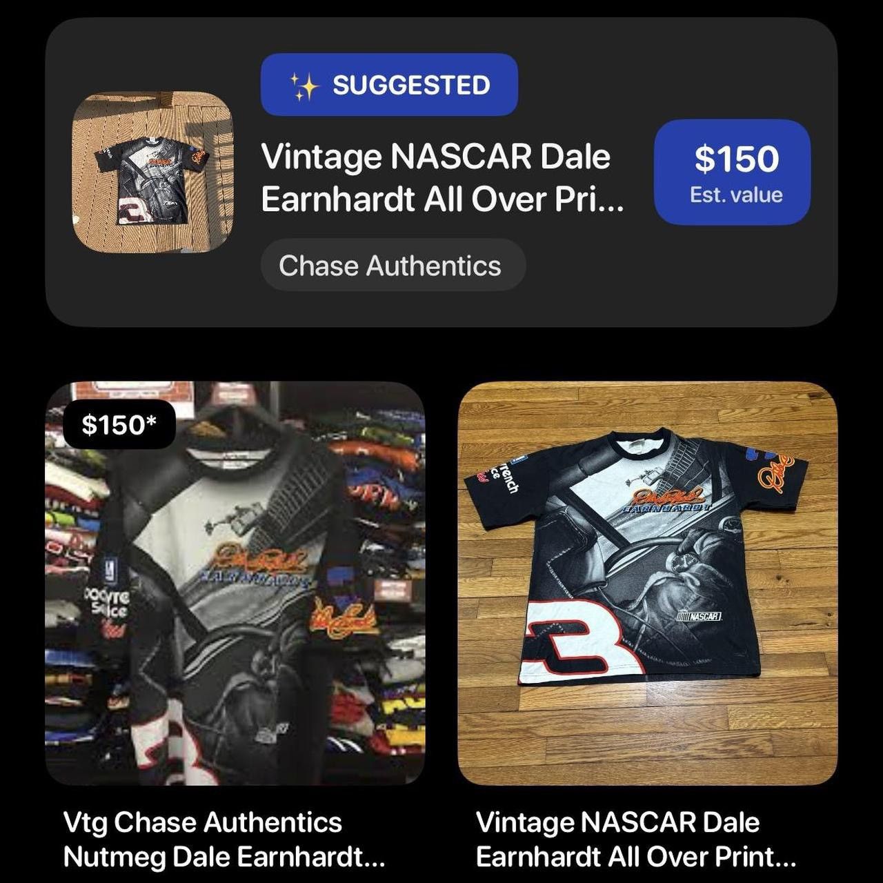 Chase Authentics All Over Print Dale Earnhardt Jr. NASCAR Racing T-Shirt Size US L / EU 52-54 / 3 - 8 Thumbnail