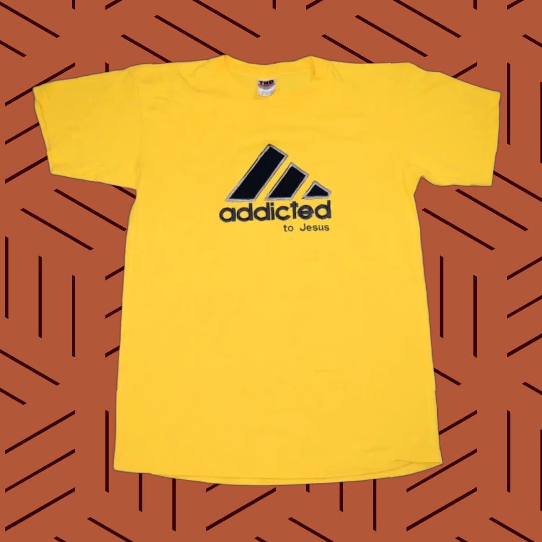 Vintage VTG Y2K ADDICTED TO JESUS SKATE PUNK T-SHIRT TEE YELLOW EMBROIDERED MENS M Size US M / EU 48-50 / 2 - 1 Thumbnail