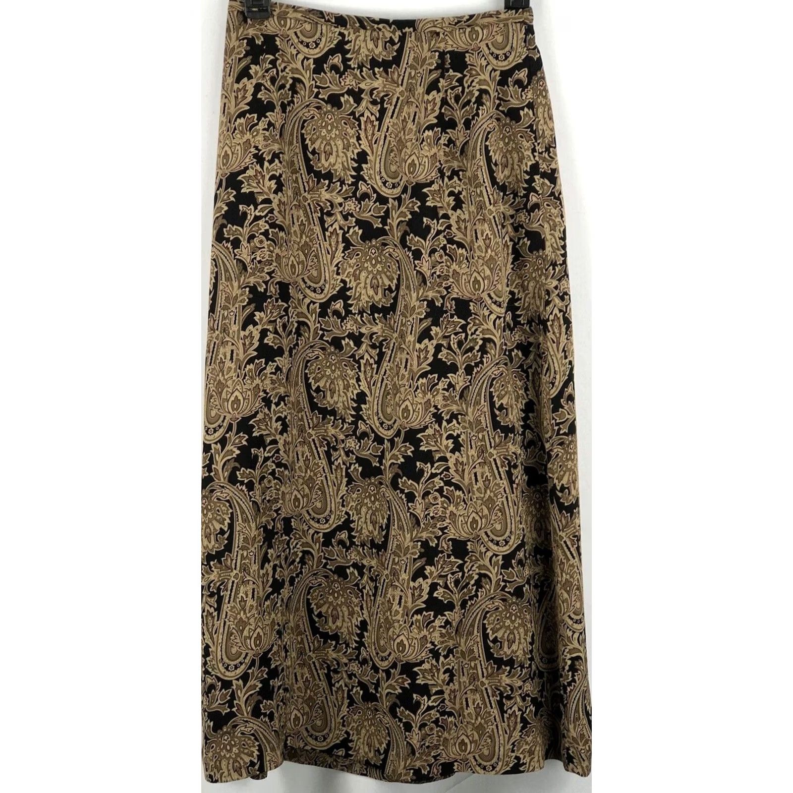 Talbots Talbots Silk A-Line Midi Skirt 6 Brown Geometric Boho Career Classic Whimsigoth Women XS? Size 28" / US 6 / IT 42 - 2 Thumbnail
