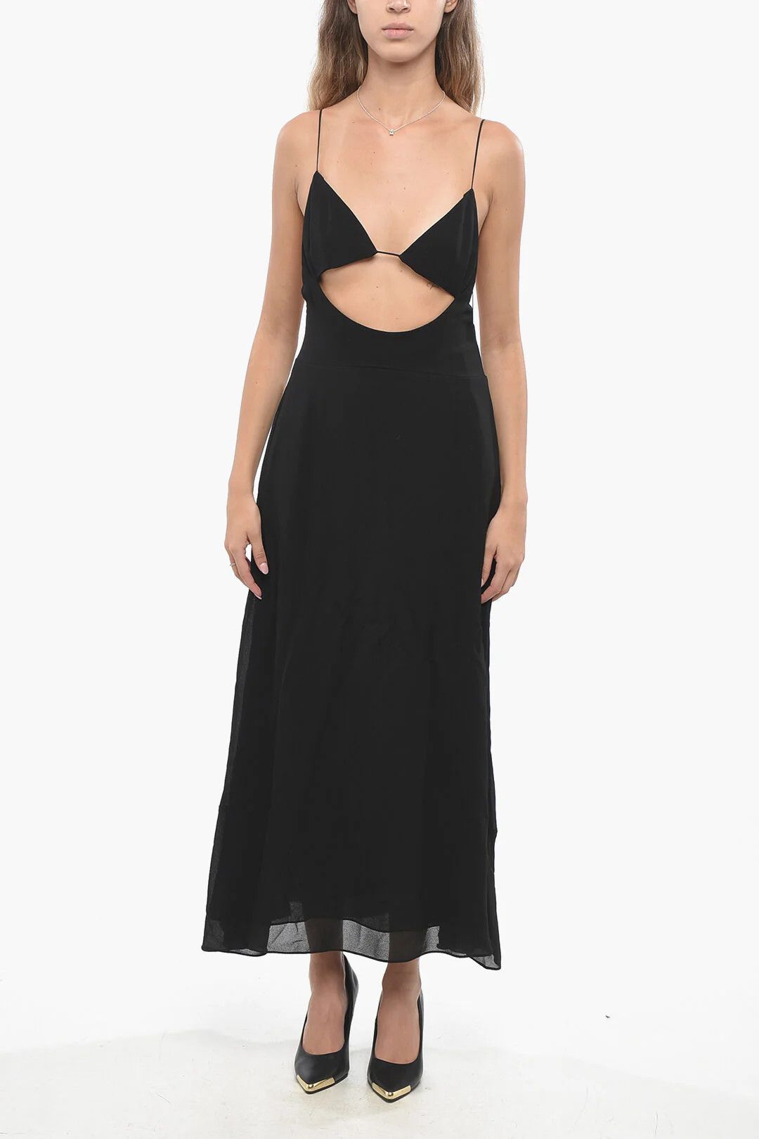 Saint Laurent Paris og1mm0326 Flared Dress in Black Size M / US 6-8 / IT 42-44 - 1 Thumbnail