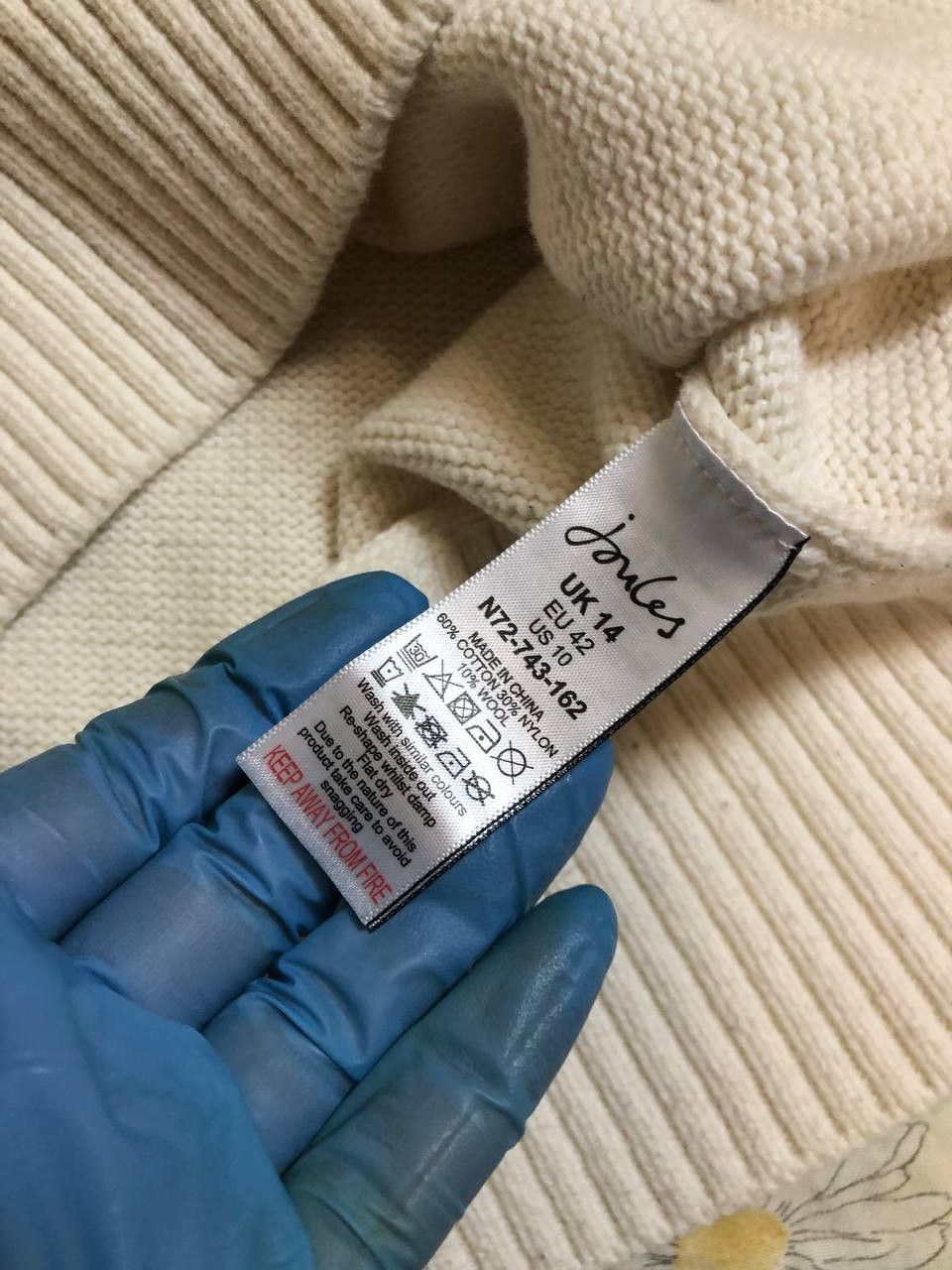 Vintage Joules Abigail Cream Ski Intarsia High Neck Jumper Size L / US 10 / IT 46 - 3 Thumbnail