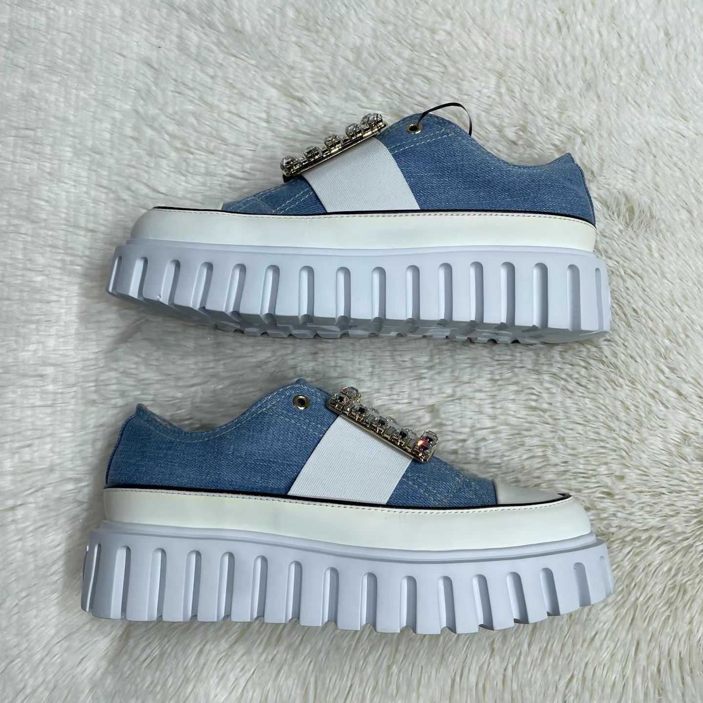 Roger Vivier Roger Vivier Denim Platform Sneakers K15 Size US 9 / IT 39 - 5 Thumbnail