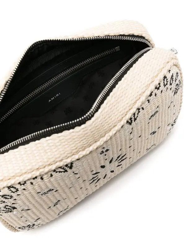 Amiri o1mle0326 Size: OS / Raffia Bandana Camera Case in White Size ONE SIZE - 5 Thumbnail