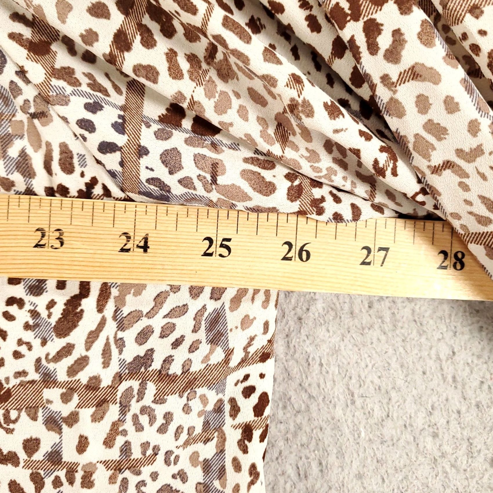 Vintage Zac & Rachel Blouse Womens 2X Brown White Animal Print V Neck Pullover Balloon Sleeve Tunic Bohemian Size XXL / US 16-18 / IT 52-54 - 4 Thumbnail
