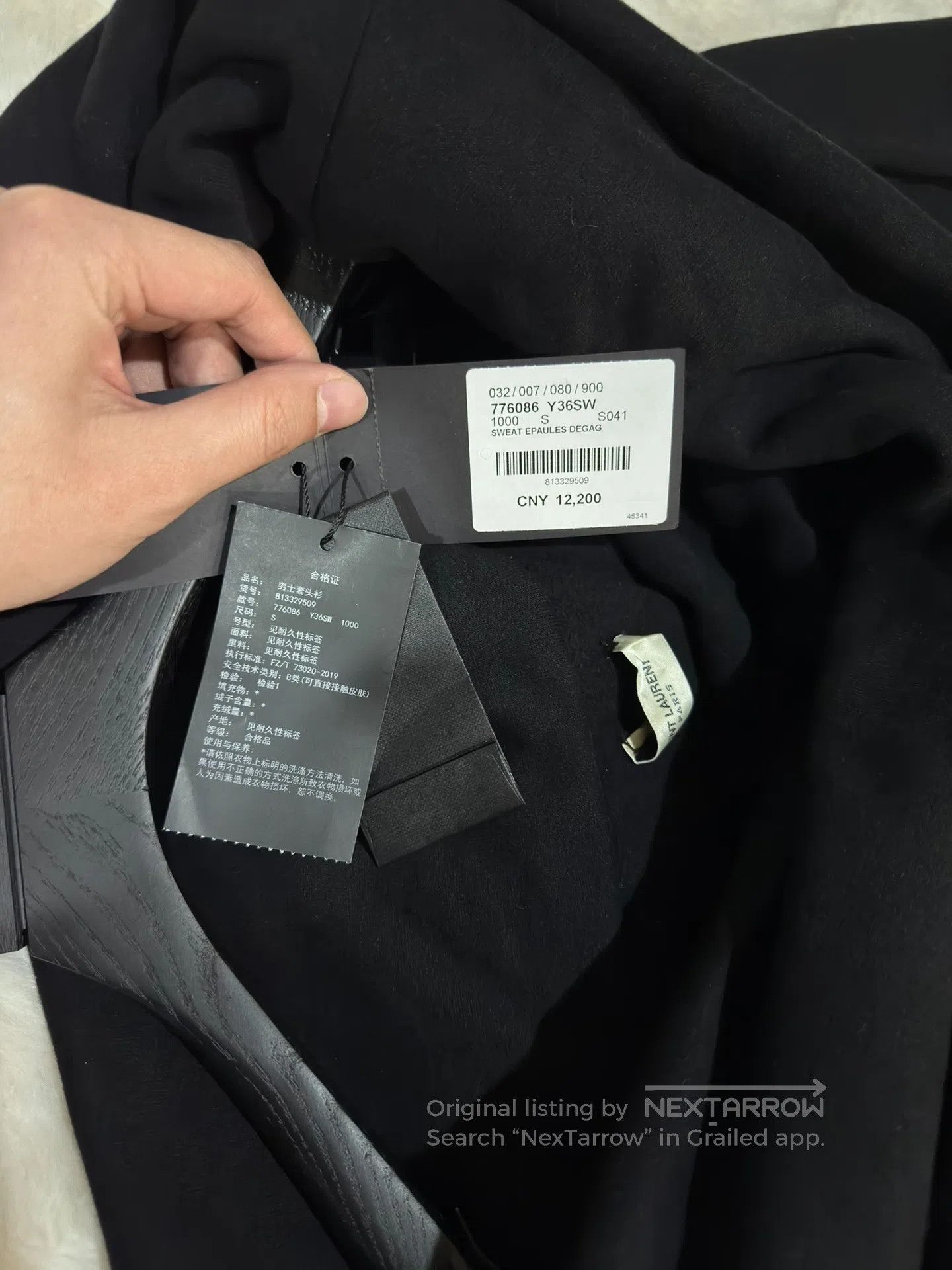 Saint Laurent Paris Saint Laurent Paris Off-the-Shoulder Sweatshirt| Size US S / EU 44-46 / 1 - 6 Thumbnail