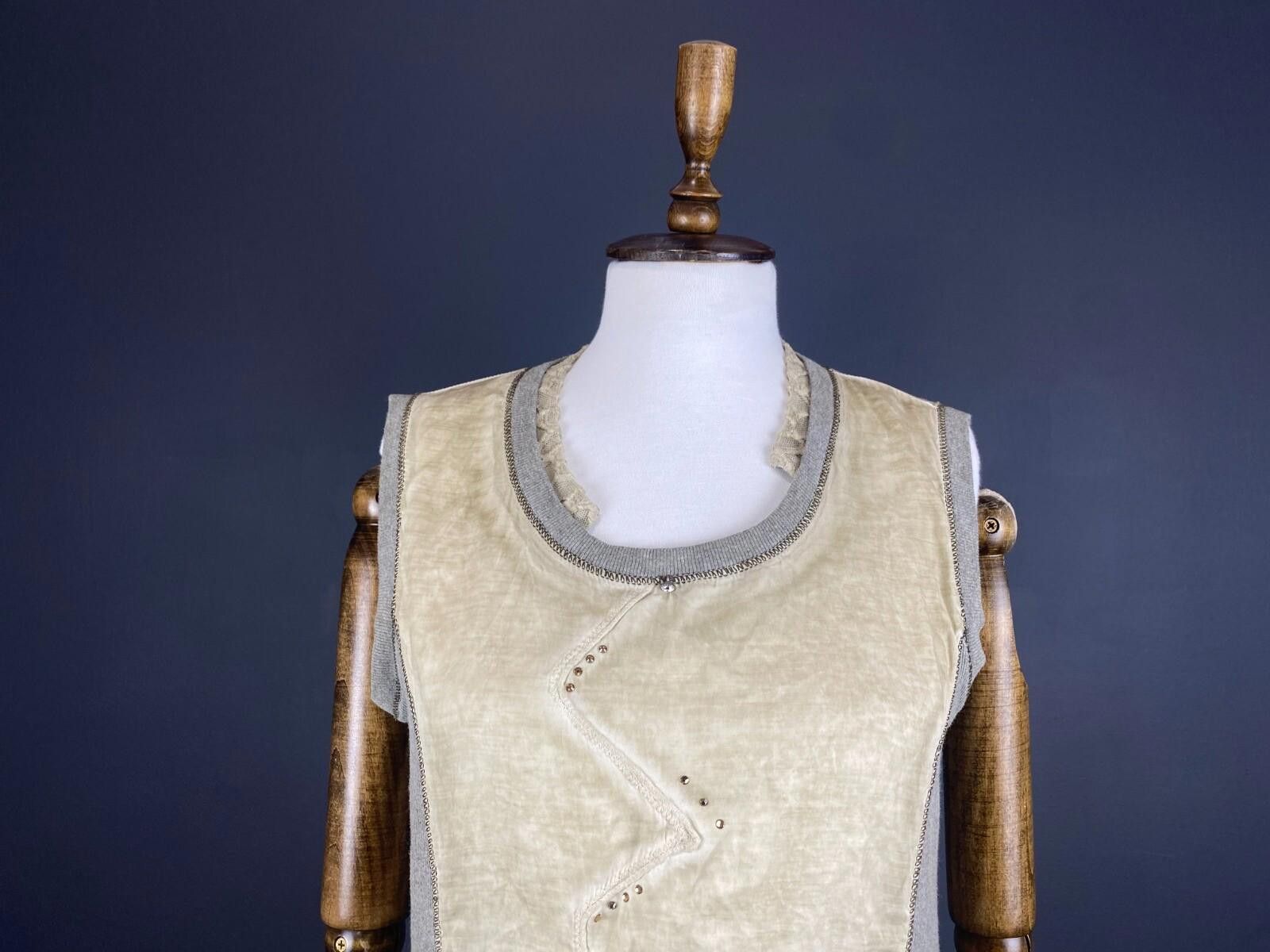 Designer Elisa Cavaletti Club Ivory Desiner Tank Top Blouse Size L Size L / US 10 / IT 46 - 2 Thumbnail
