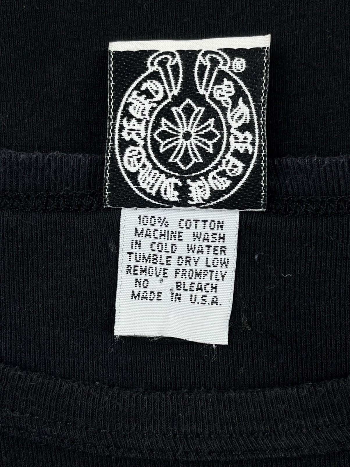 Chrome Hearts Chrome Hearts USA Flag Scroll Logo Baby Tee Tshirt Black Size ONE SIZE - 6 Thumbnail