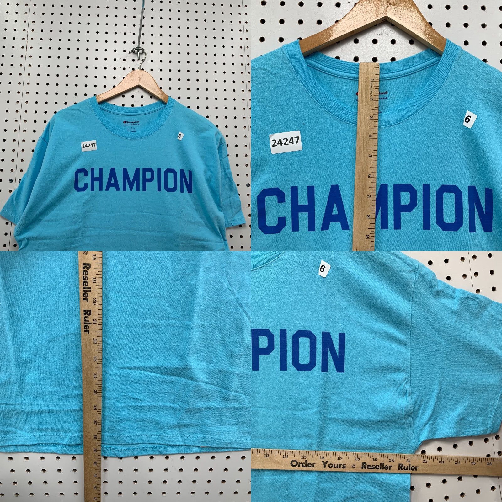 Champion VINTAGE Champion T-Shirt Adult Large Blue Tonal Spell Out Short Sleeve Mens Size US L / EU 52-54 / 3 - 8 Thumbnail