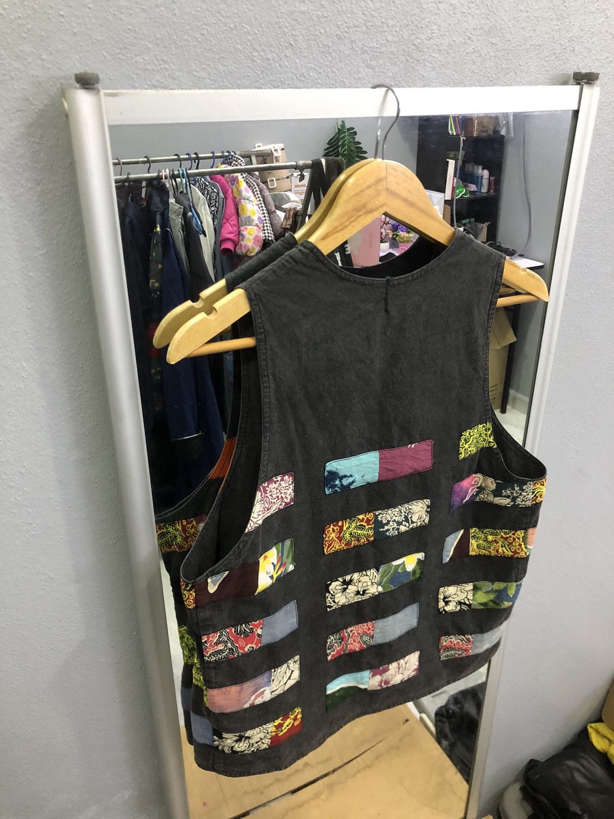 Japanese Brand El Rodeo Japan Patchwork Artisan Vest Black Faded Boho Craft Size US S / EU 44-46 / 1 - 14 Thumbnail