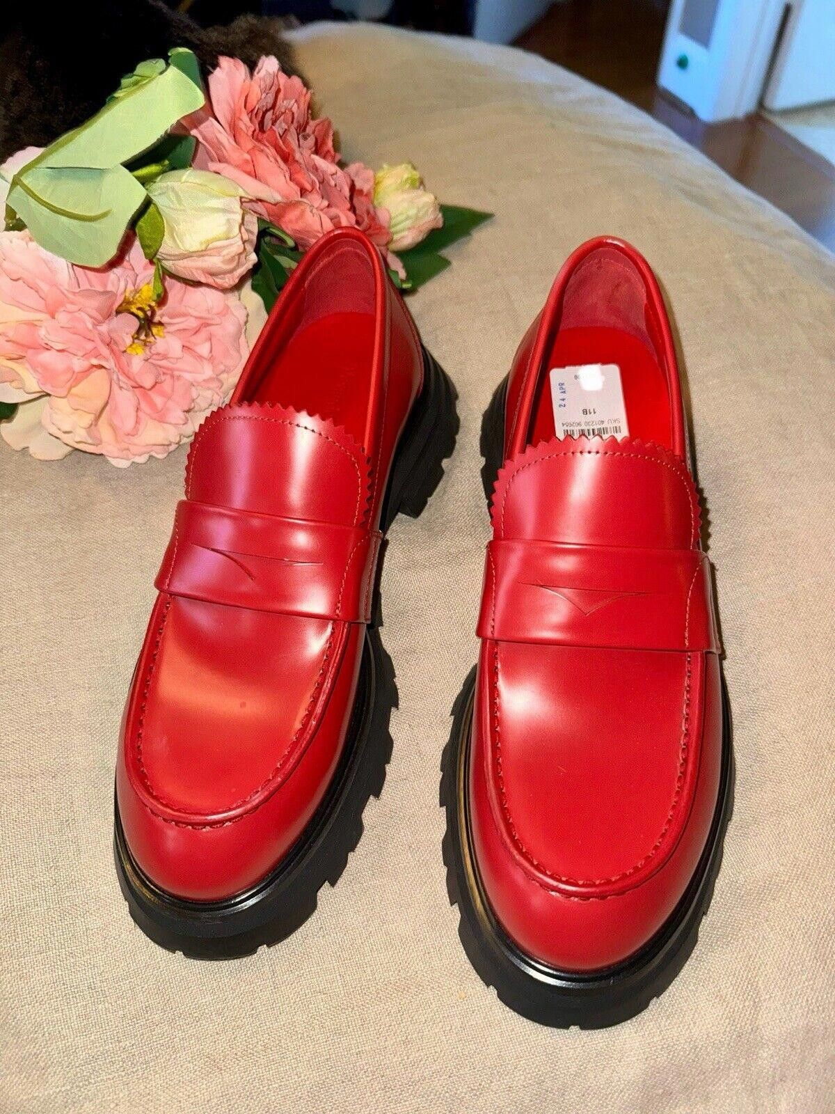 Alexander McQueen Alexander McQueen Wander Red Leather Platform Loafer US 11 Size US 11 / IT 41 - 3 Thumbnail