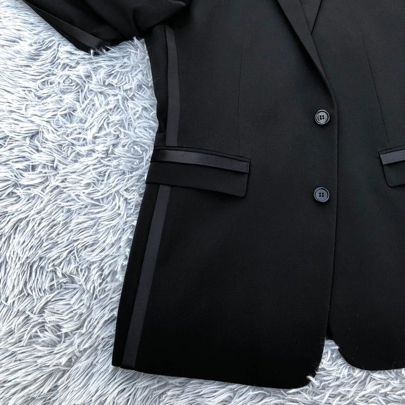 Dior Dior 18fw black fabric patchwork sleeve label suit 2501-Nex Size 48R - 3 Thumbnail
