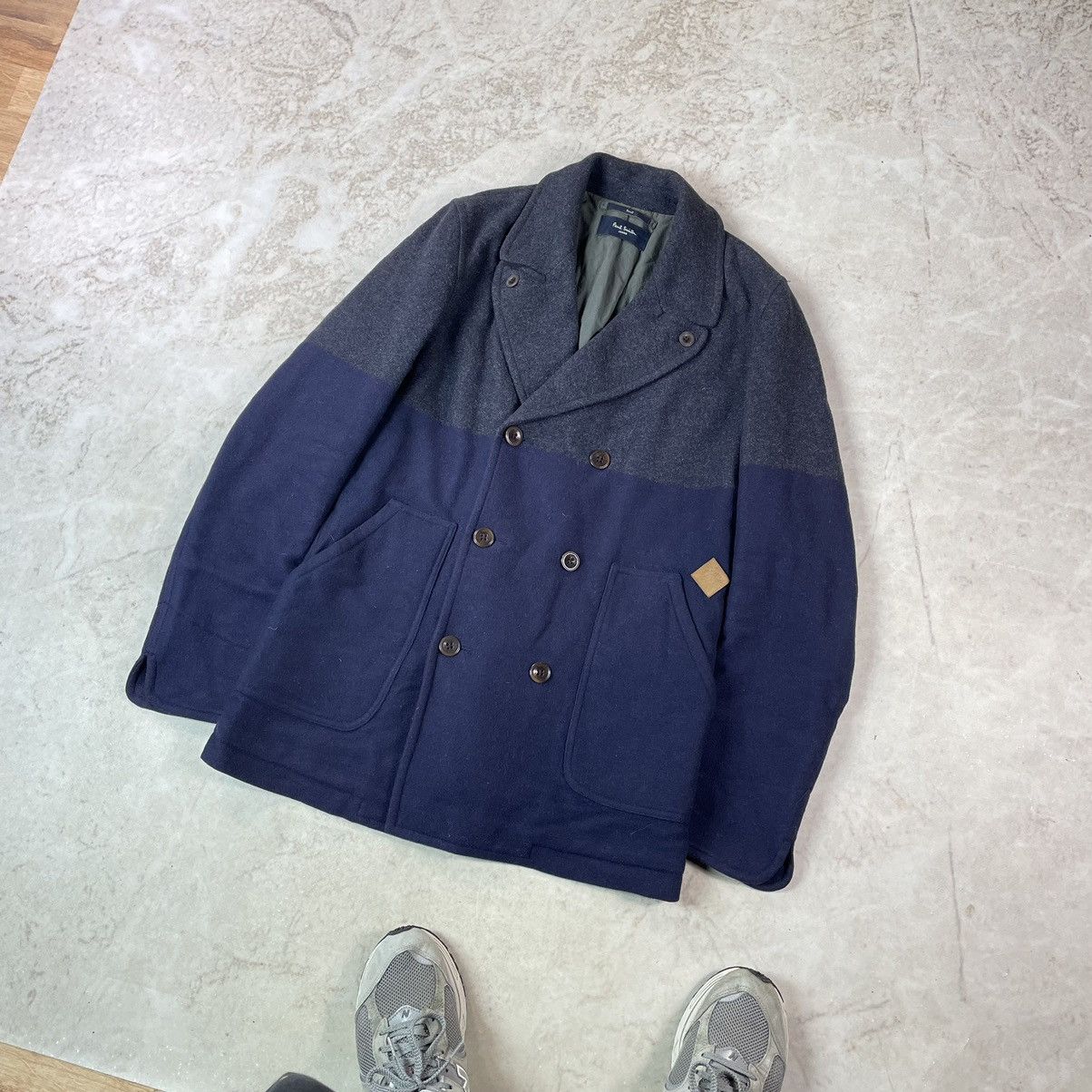 Paul Smith Paul Smith Wool&Viscose Double Breasted Two Tone Pea Coat Size US S / EU 44-46 / 1 - 2 Thumbnail
