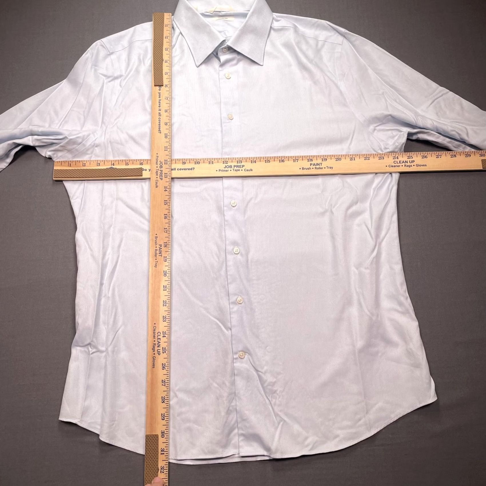 Suitsupply Suitsupply Shirt Mens 44 17.5 Blue Traveller Long Sleeve Button Up Slim Fit Size US XXL / EU 58 / 5 - 4 Thumbnail