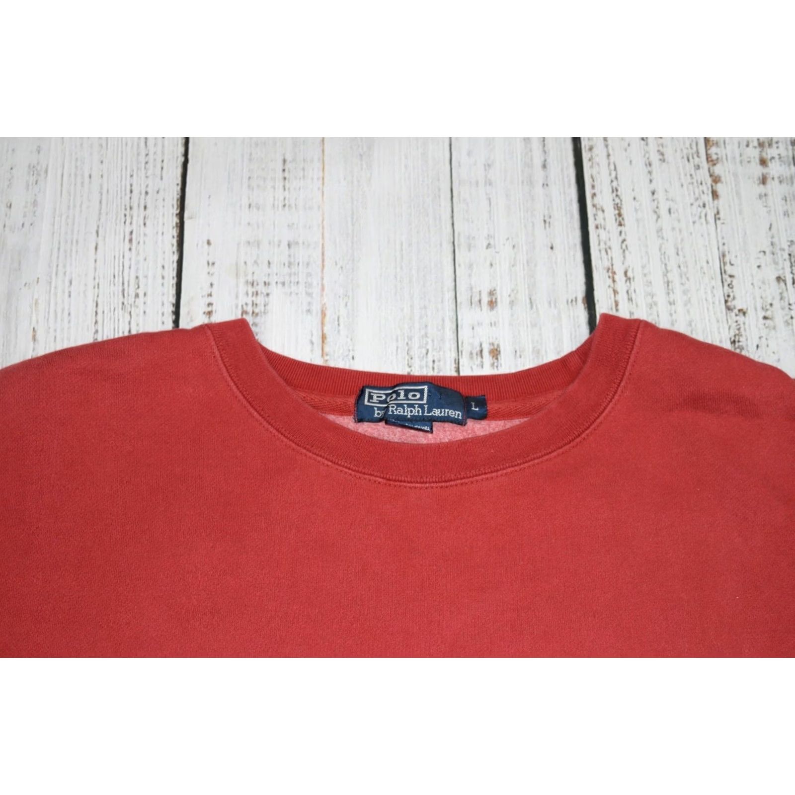 Polo Ralph Lauren VINTAGE Polo Ralph Lauren Sweatshirt Crewneck Red Large Embroidered Cotton/Polyester Men's (Adult) Sweatshirt Size US L / EU 52-54 / 3 - 3 Thumbnail