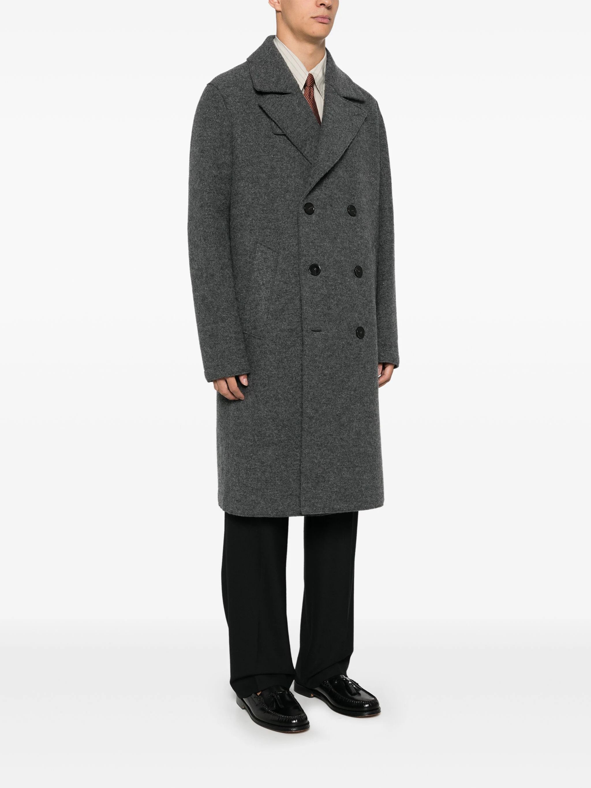 Harris Wharf London o1s22i1n1024 Double-Breasted Boiled Wool Coat in Grey Size US M / EU 48-50 / 2 - 3 Thumbnail