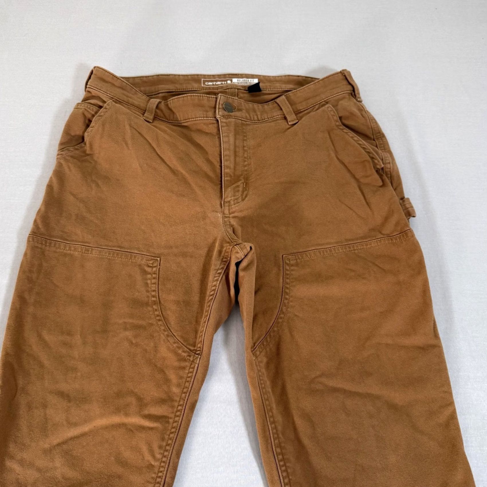 Carhartt Carhartt Pants Women 12 Tall Brown Double Knee Rugged Flex Carpenter Relaxed Fit Size 34" / US 12 / IT 48 - 2 Thumbnail