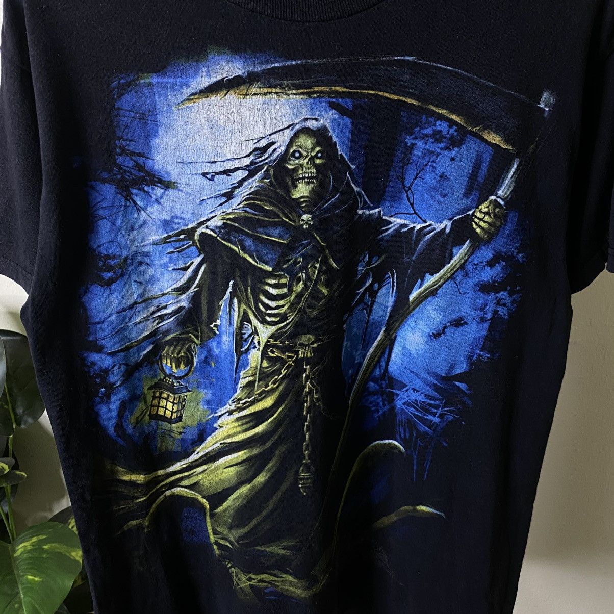 Vintage Vintage Y2K Grim Reaper Skulls T Shirt Liquid Blue Style Size US M / EU 48-50 / 2 - 2 Thumbnail