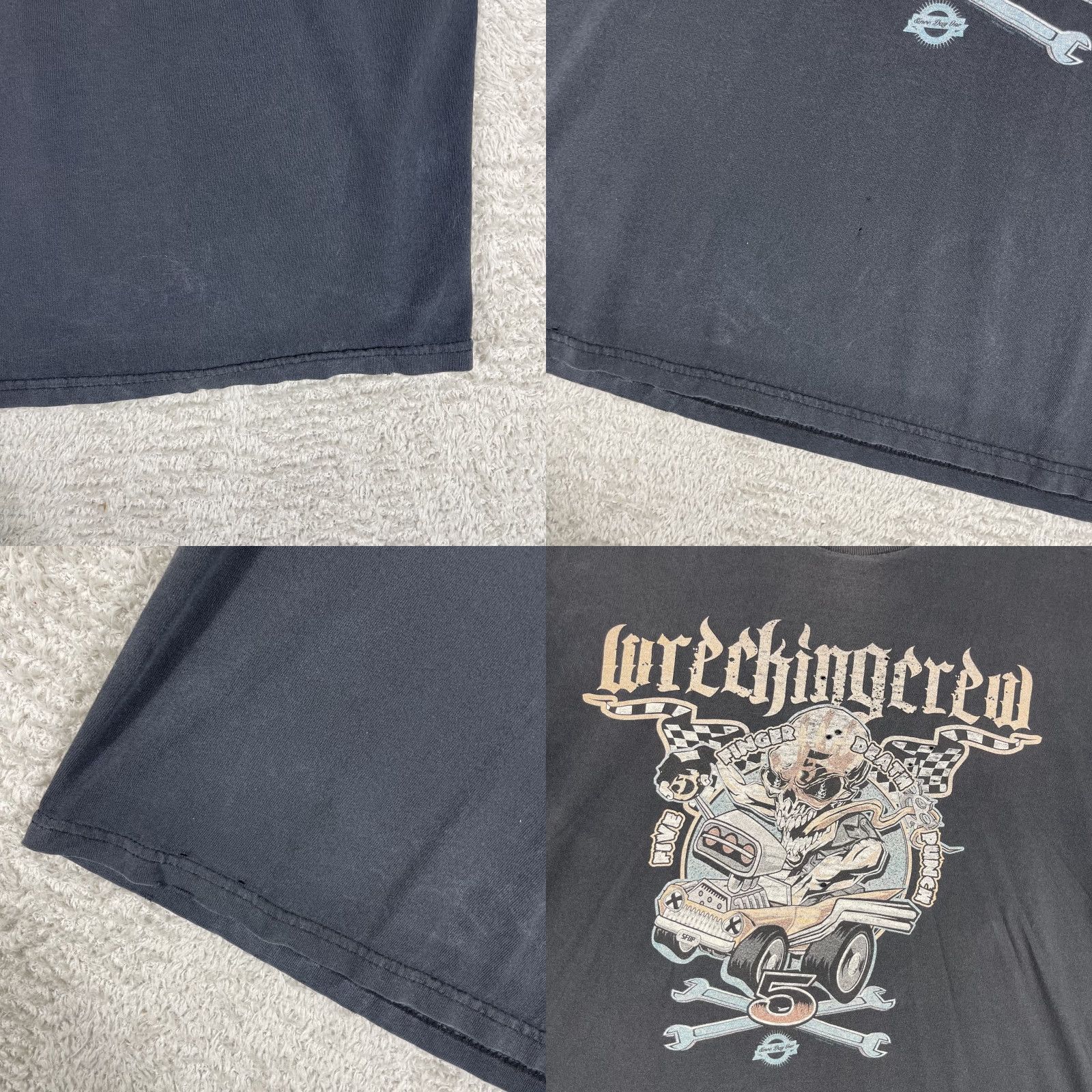 Vintage VINTAGE Five Finger Death Punch T-Shirt Mens XL Black Wrecking Crew Metal Band Skull Faded Grunge Size US XL / EU 56 / 4 - 8 Thumbnail