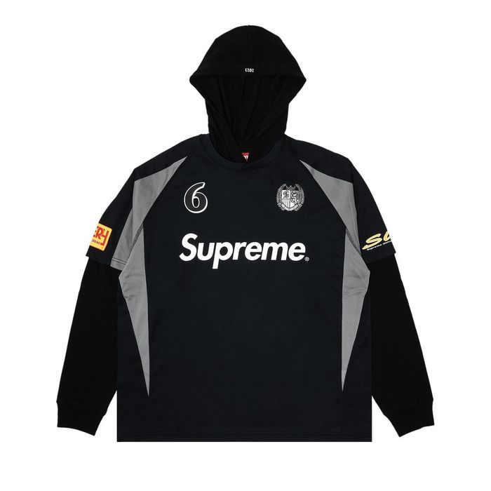 Supreme Supreme Hooded Soccer Jersey Black FW23 | Grailed