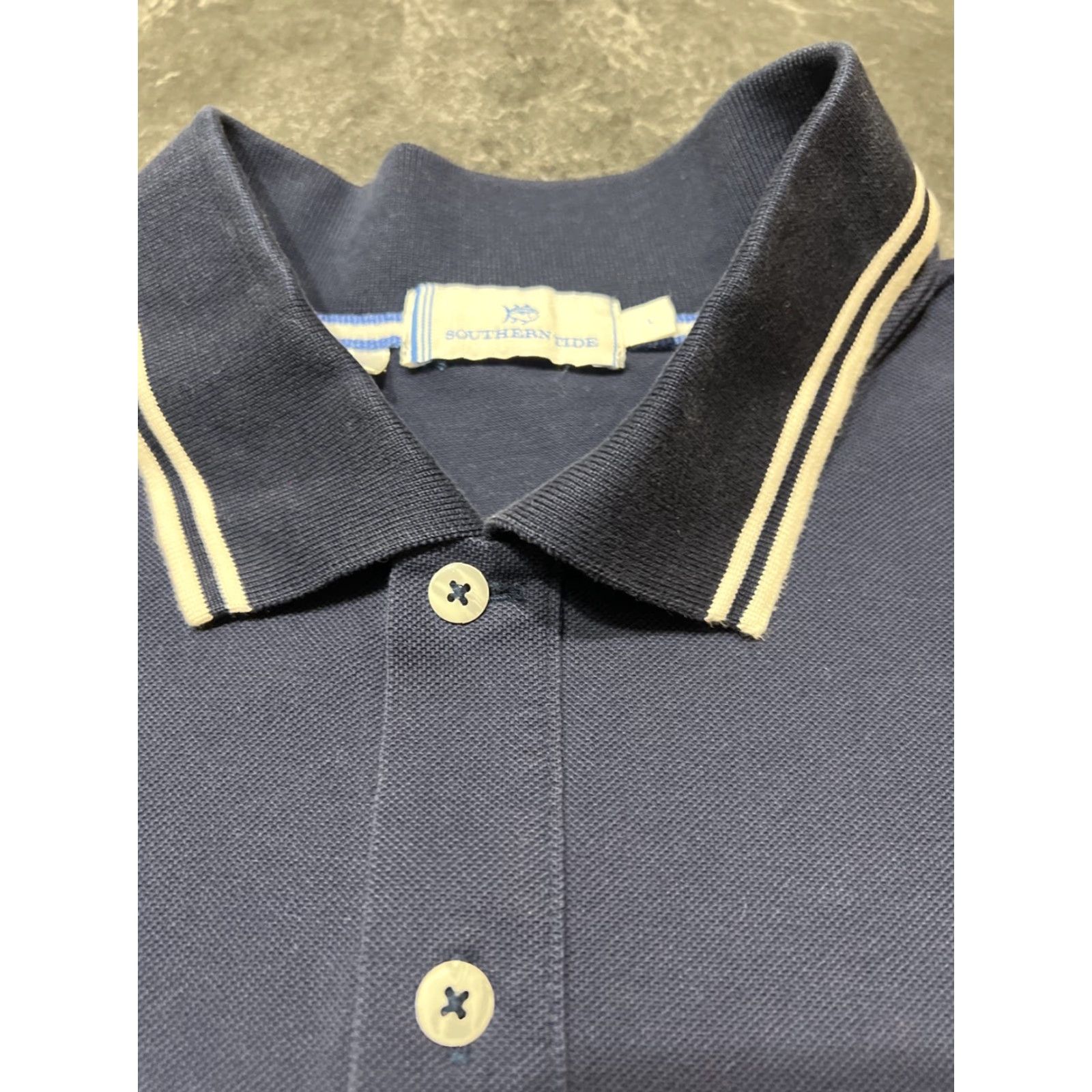Southern Tide Southern Tide Polo Shirt Men’s Large Navy Blue White Stripe Golf Activewear Size US L / EU 52-54 / 3 - 4 Thumbnail