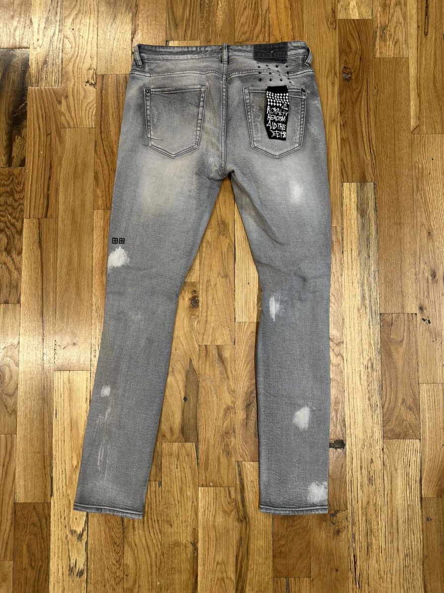 Ksubi Ksubi Knee Hole Distress Gray Denim Jeans Size 32 Size US 32 / EU 48 - 2 Thumbnail