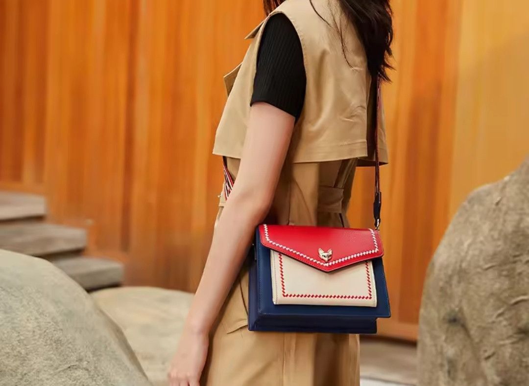 Panelled Flap Design Shoulder Bag