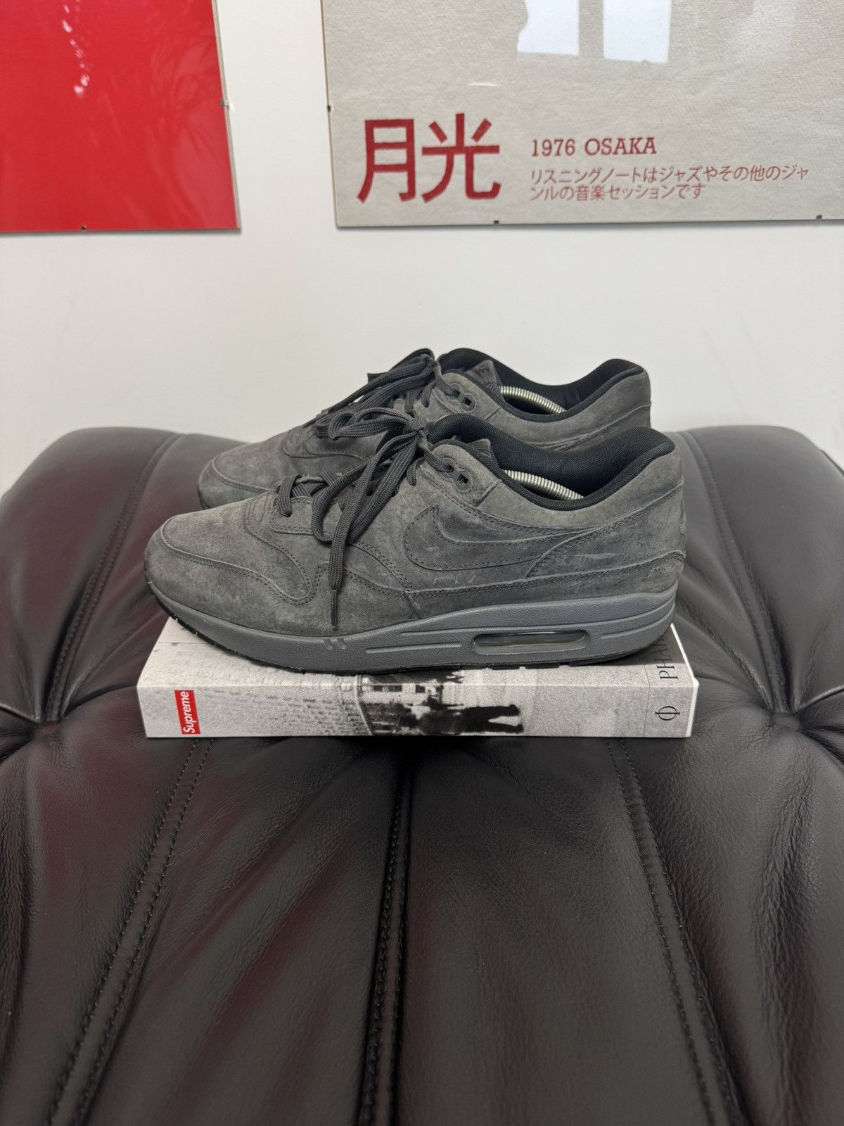 Nike Buty Nike Air Max 1 Premium Antracithe Low Washed Gray Kicks Size US 11 / EU 44 - 3 Thumbnail