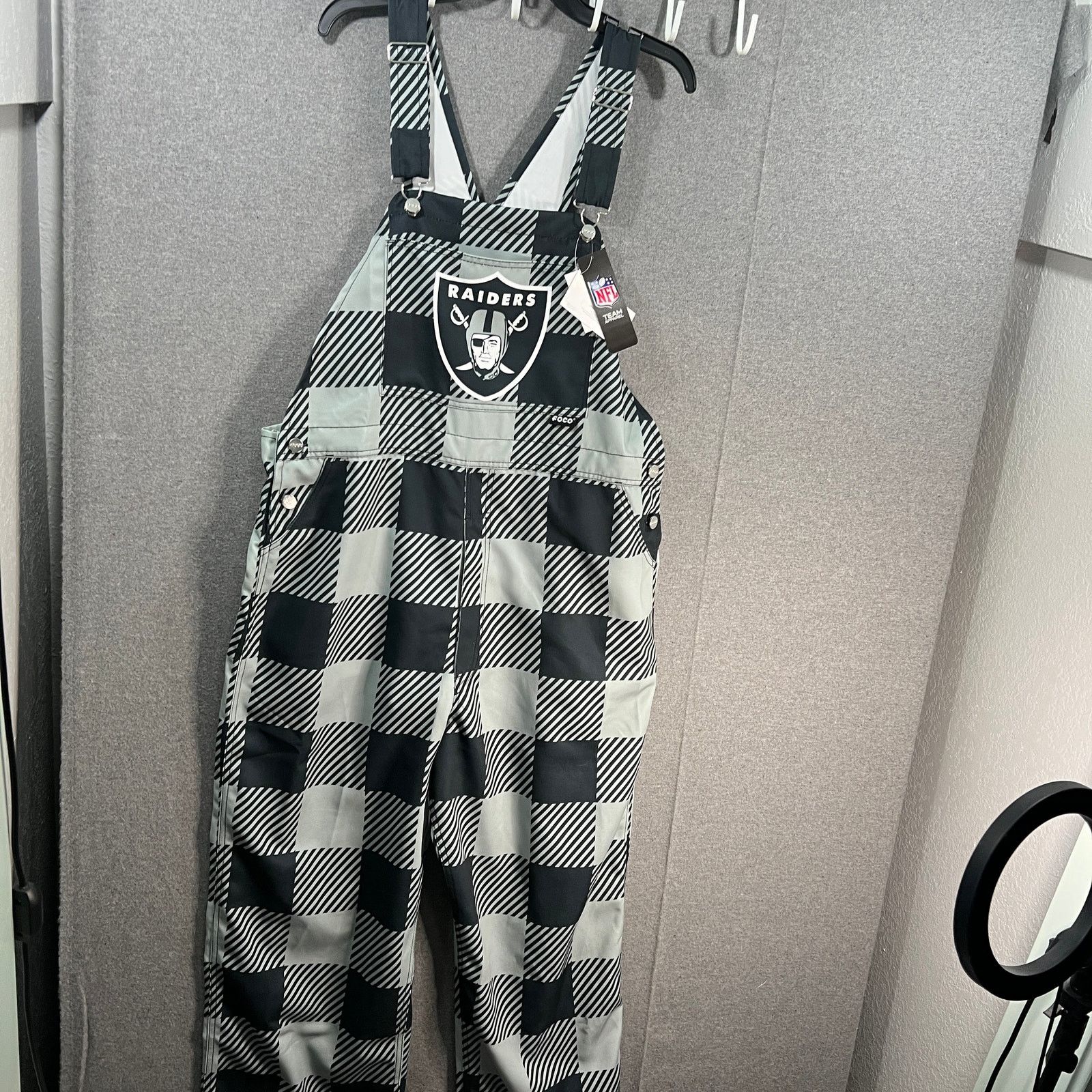 Other Las Vegas Raiders Mens Plaid Bib Overalls Size Large Size US 43 - 6 Thumbnail