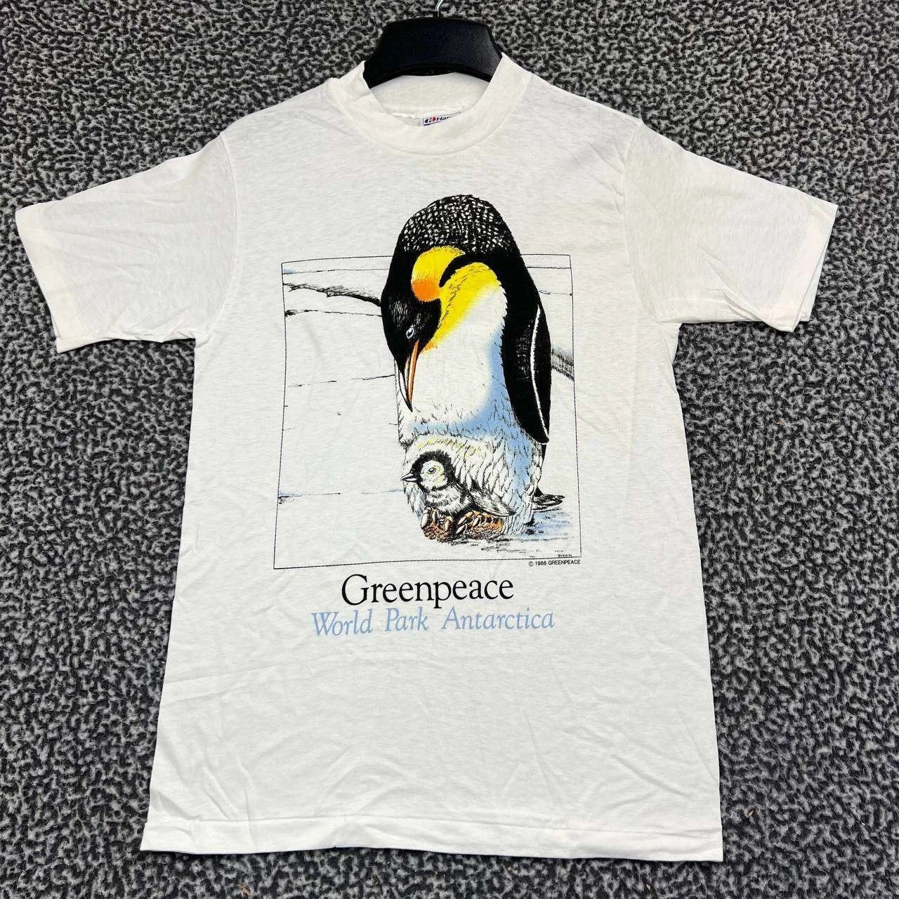 Hanes Vintage Green Peace Penguin Shirt Men S Hanes Deadstock New Size US S / EU 44-46 / 1 - 1 Thumbnail