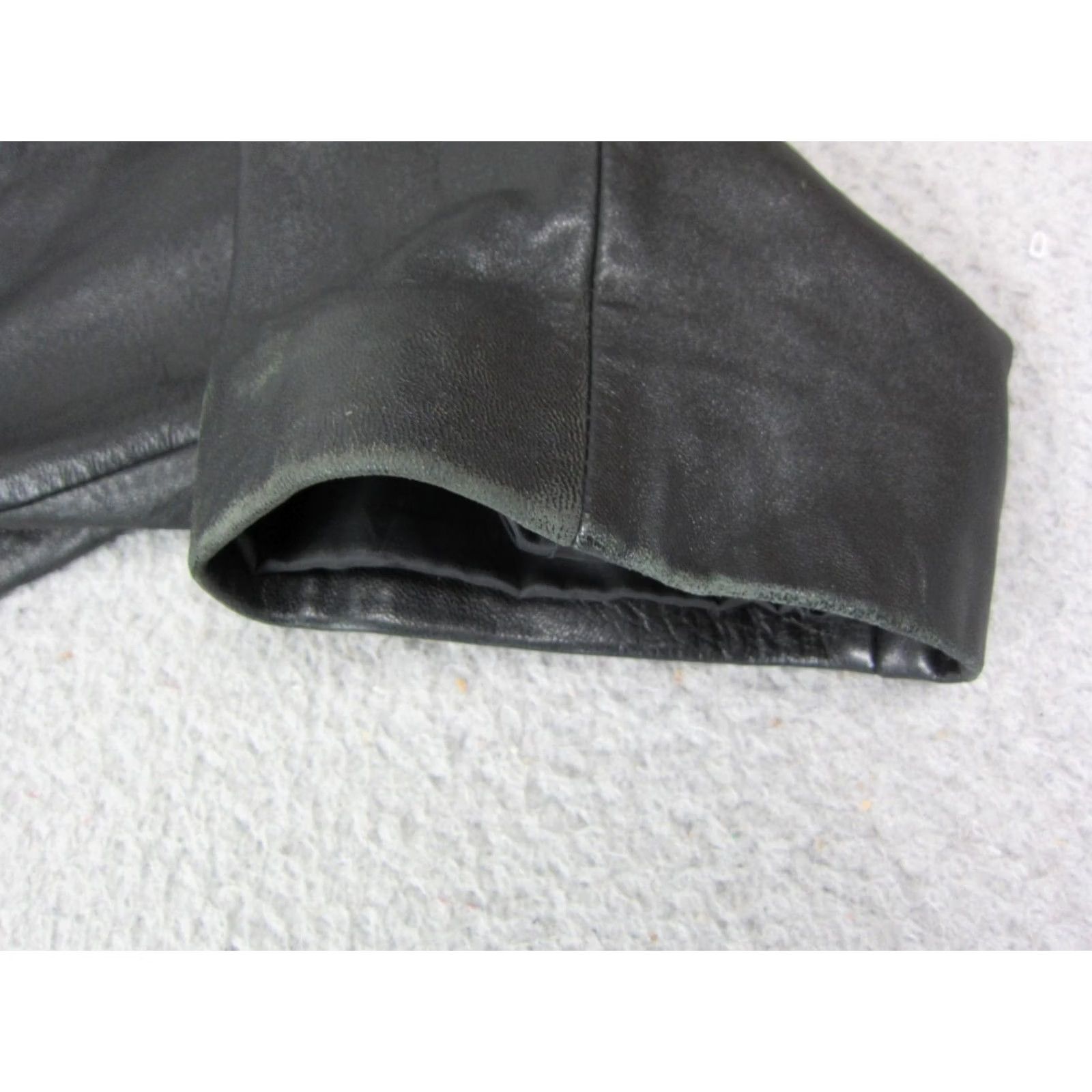 Vintage Relativity Jacket Womens 2X Black Leather Full Zip Biker Motorcycle Hoodie Lined Pattern Solid casual Workwear 80s 90s Mens Girls Size XXL / US 16-18 / IT 52-54 - 7 Thumbnail